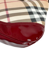 Burberry red patent leather Nova Brook medium hobo NWT