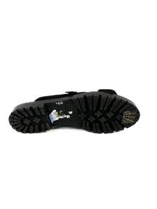 Hugo Boss black satin sandals size 38
