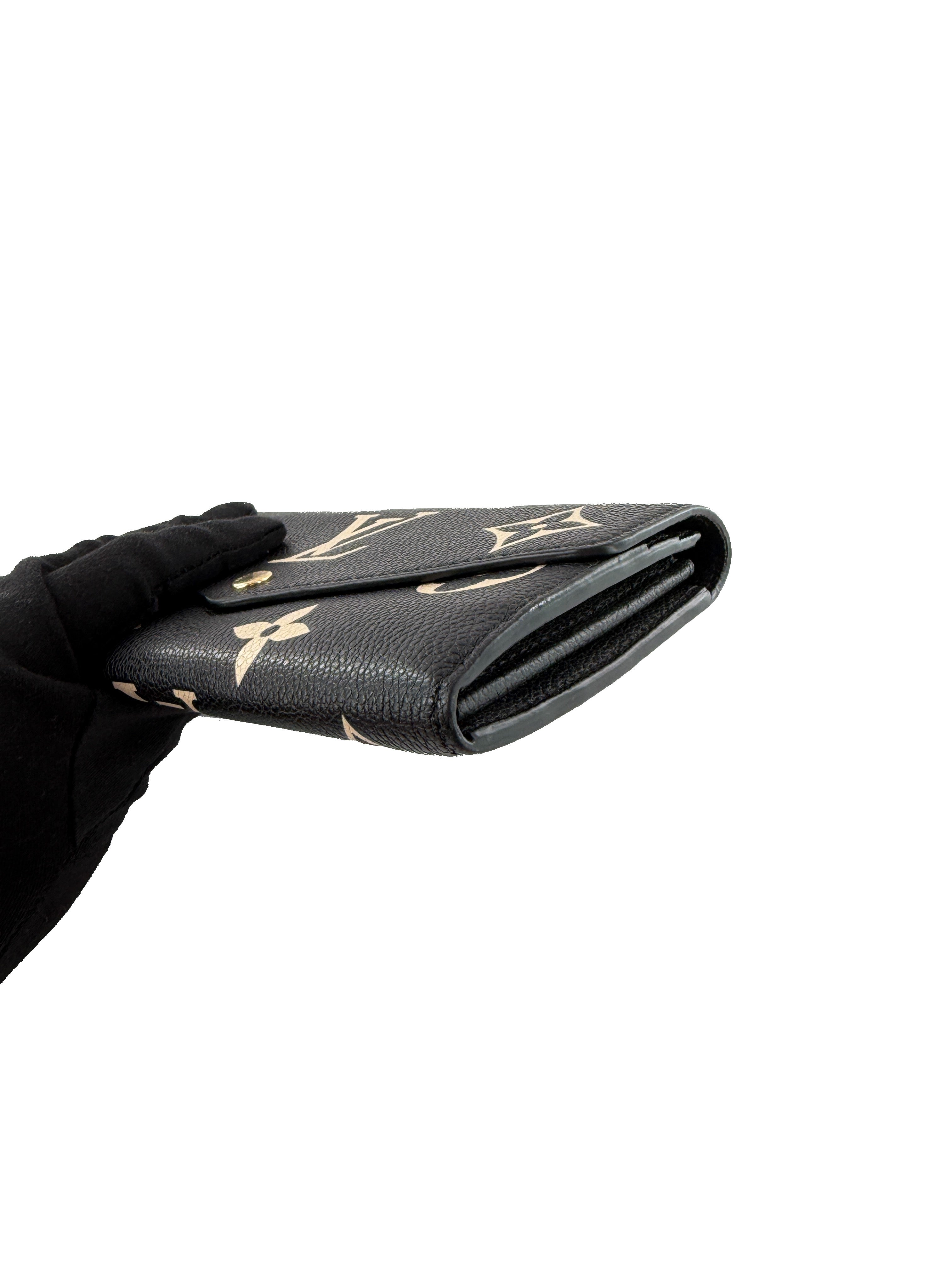 Louis Vuitton Giant Monogram Sarah wallet black/beige NFC - My Girlfriend's Wardrobe LLC