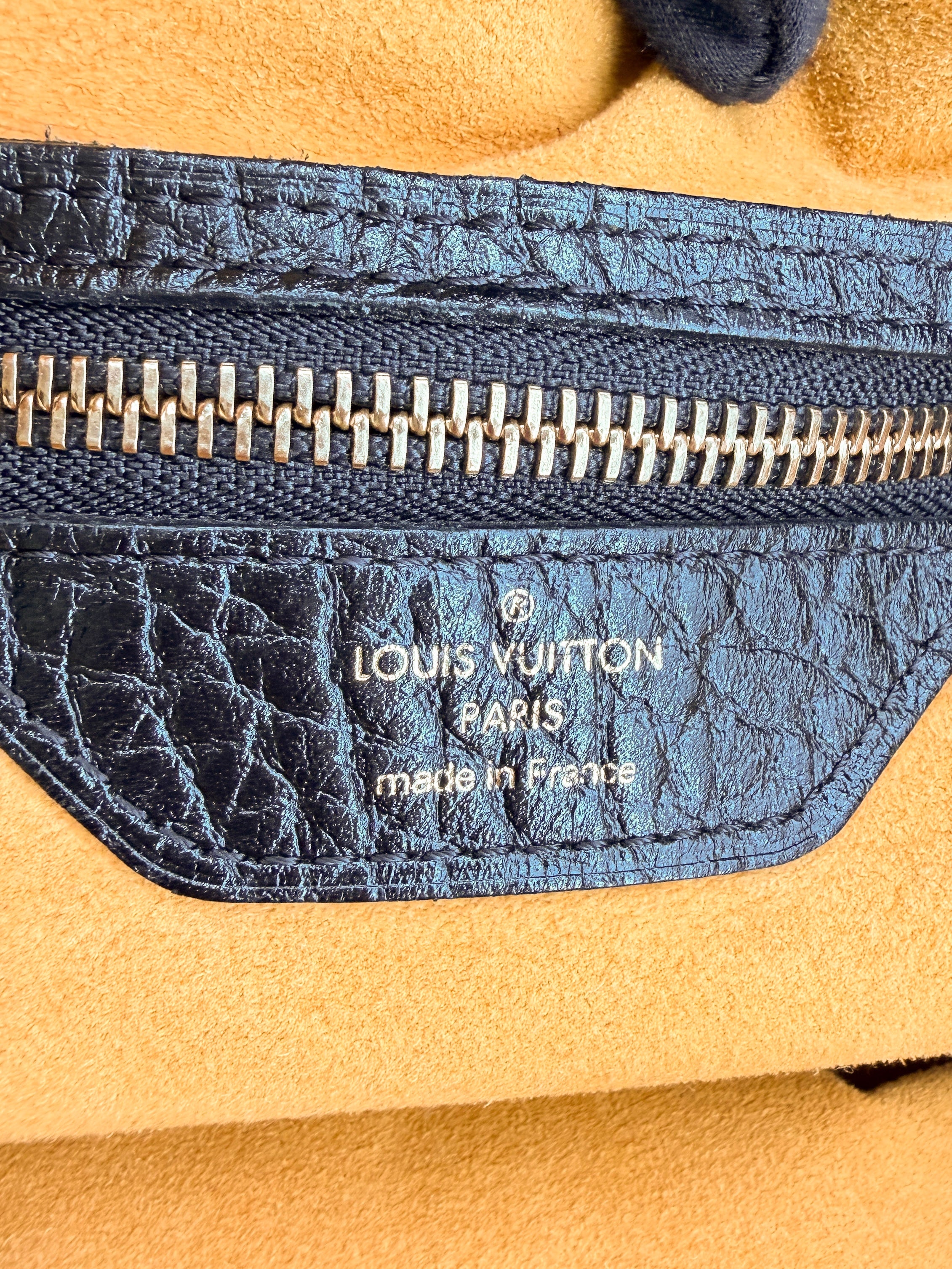 Louis Vuitton monogram black denim Mahina XL FL0078