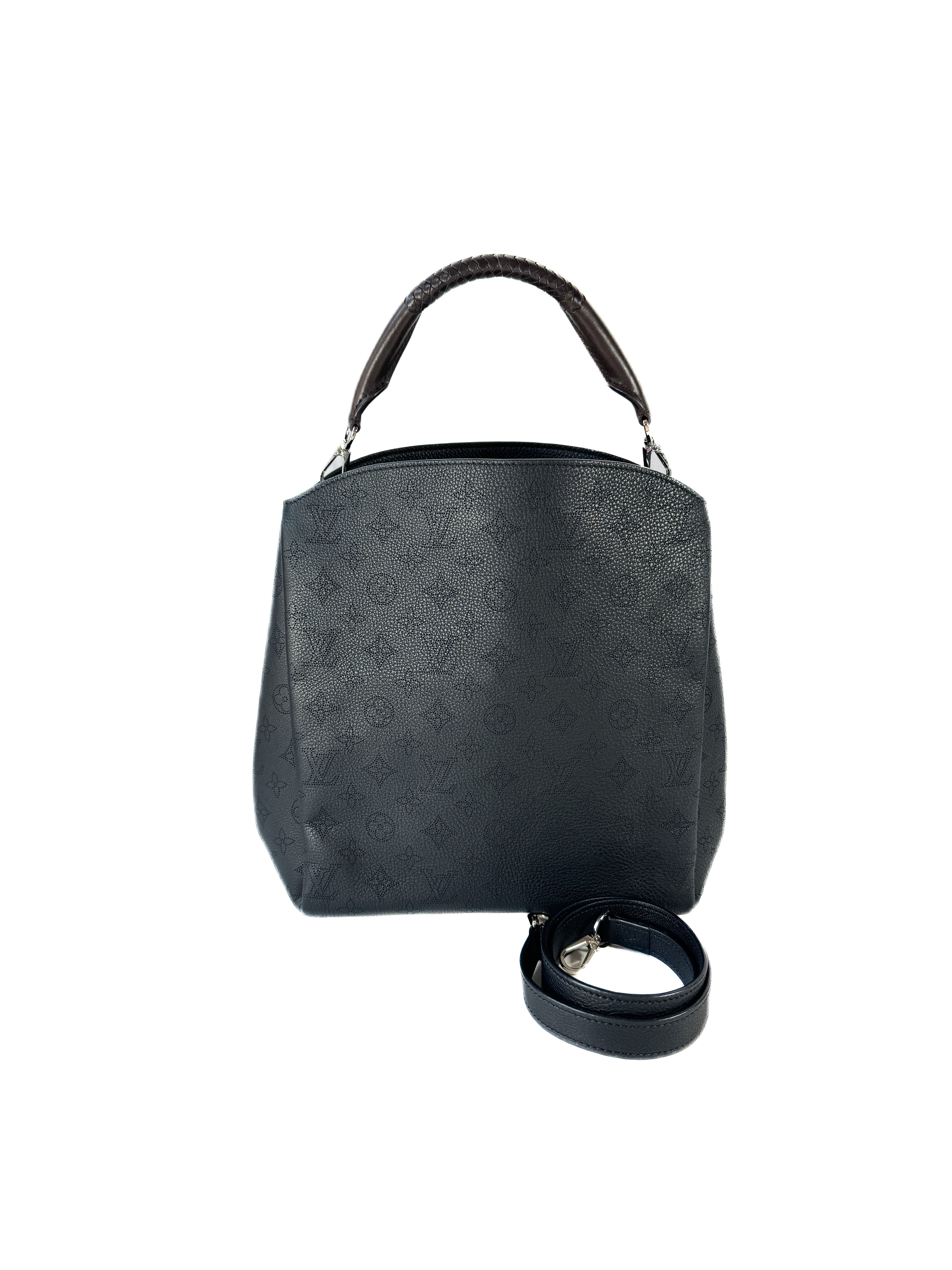 Louis Vuitton black Babylone Handbag Mahina Leather PM AH1155