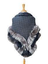 Gucci triangle cashmere and fur shawl