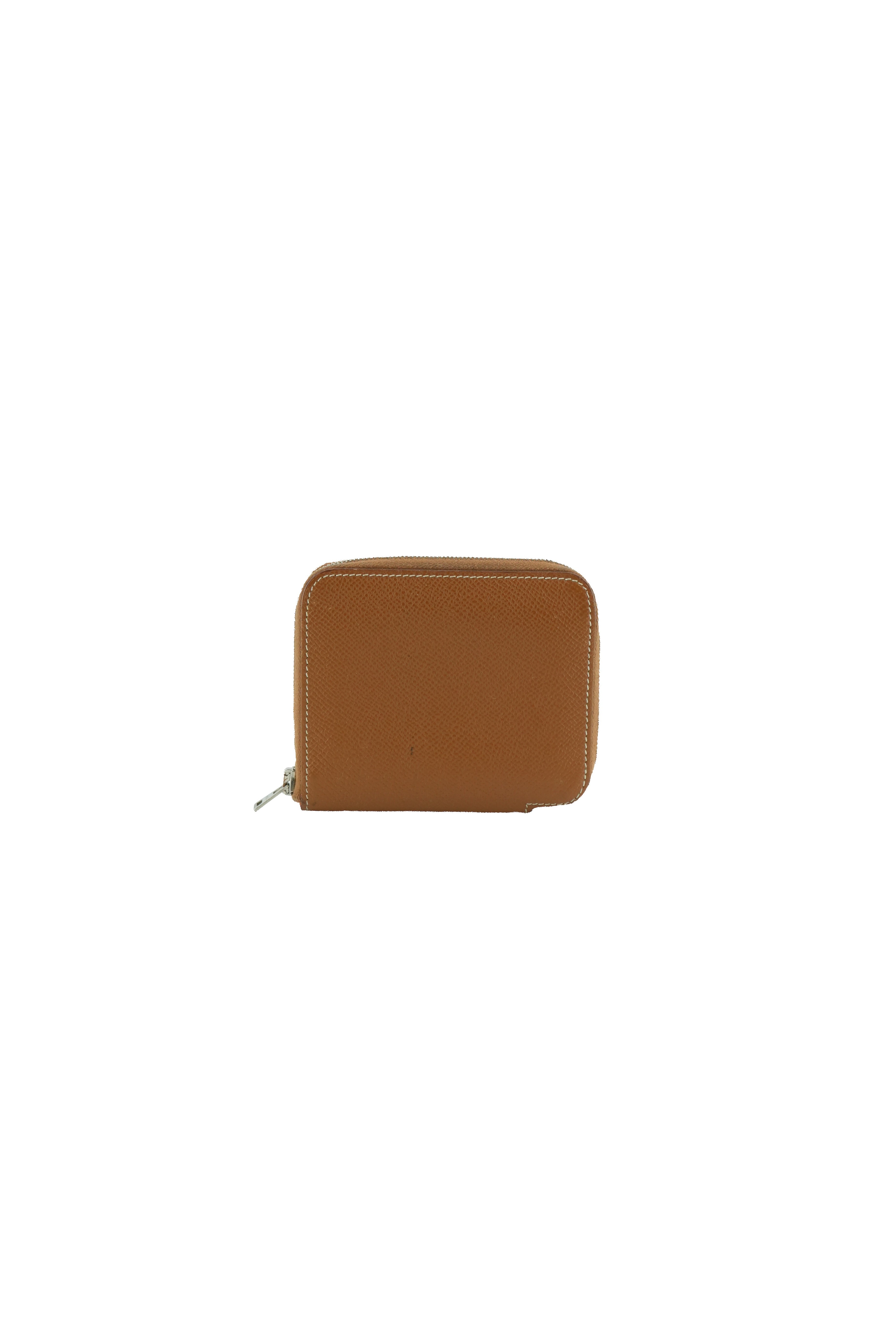 Hermès brown epsom Silkin' Compact wallet Square O
