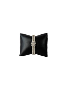 David Yurman sterling silver, 18k gold double cable watch