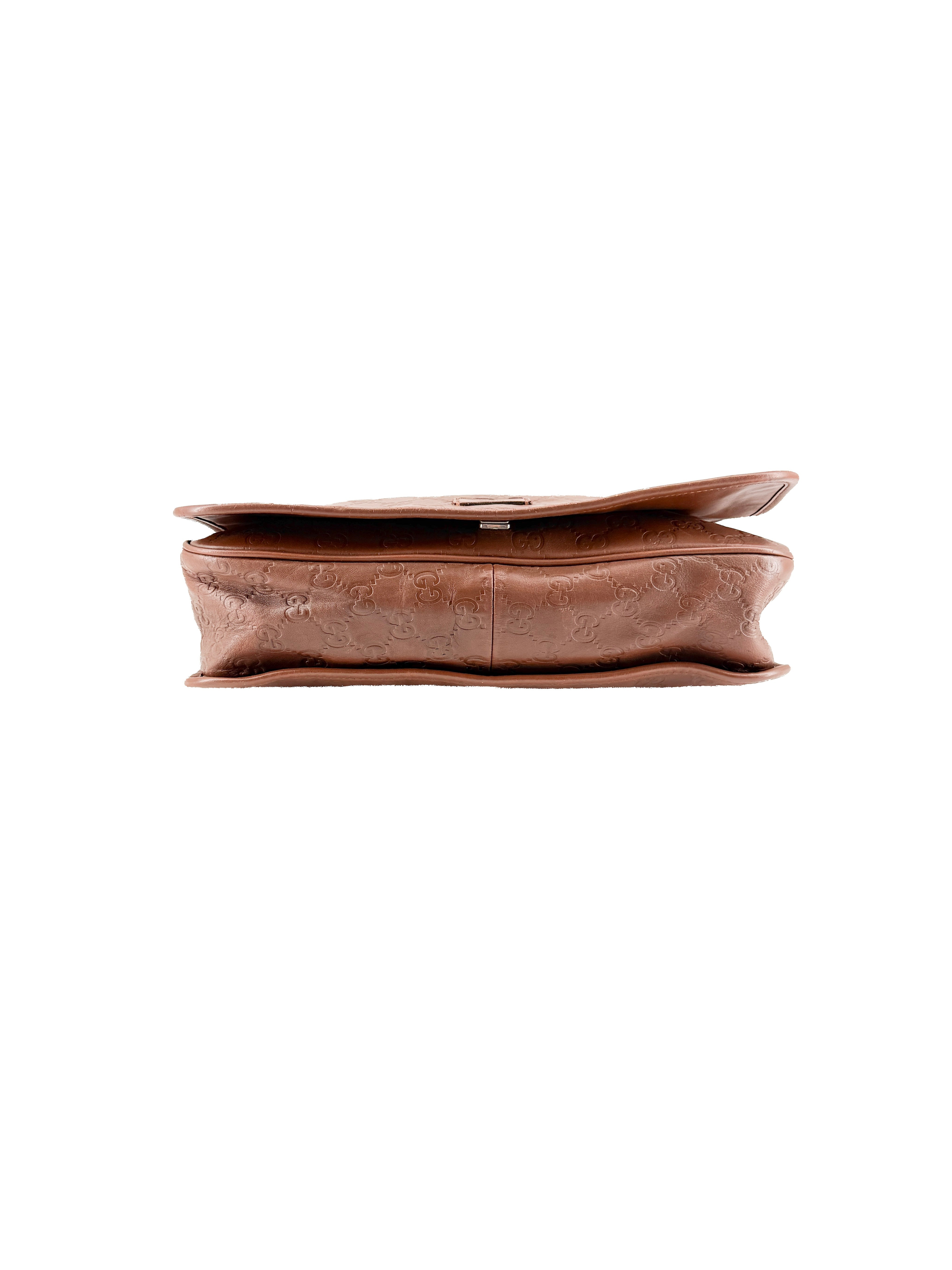 Gucci brown Guccissima messenger bag 145844 213317
