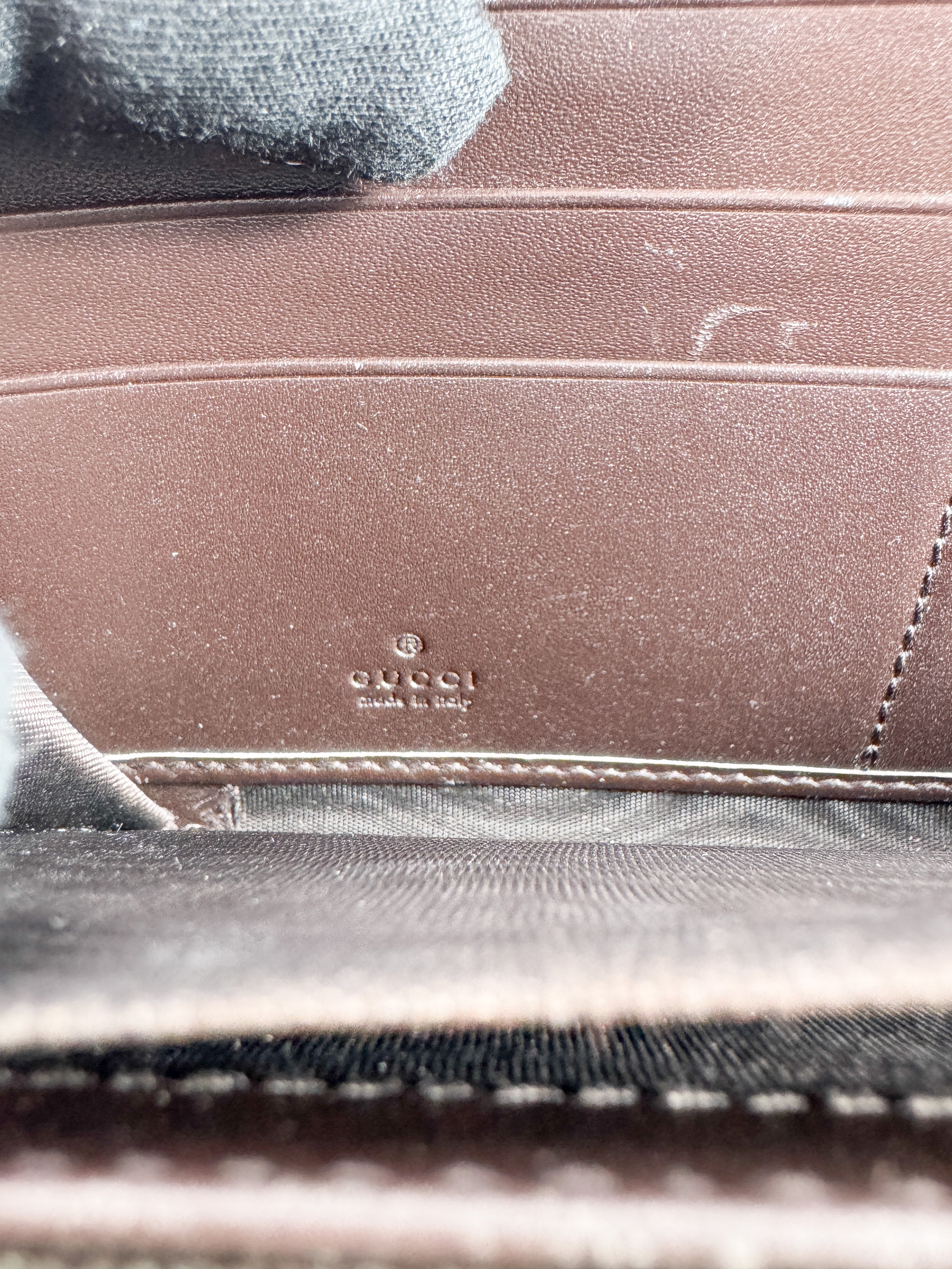 Gucci dark brown Guccissima zip around wallet  307987-525040