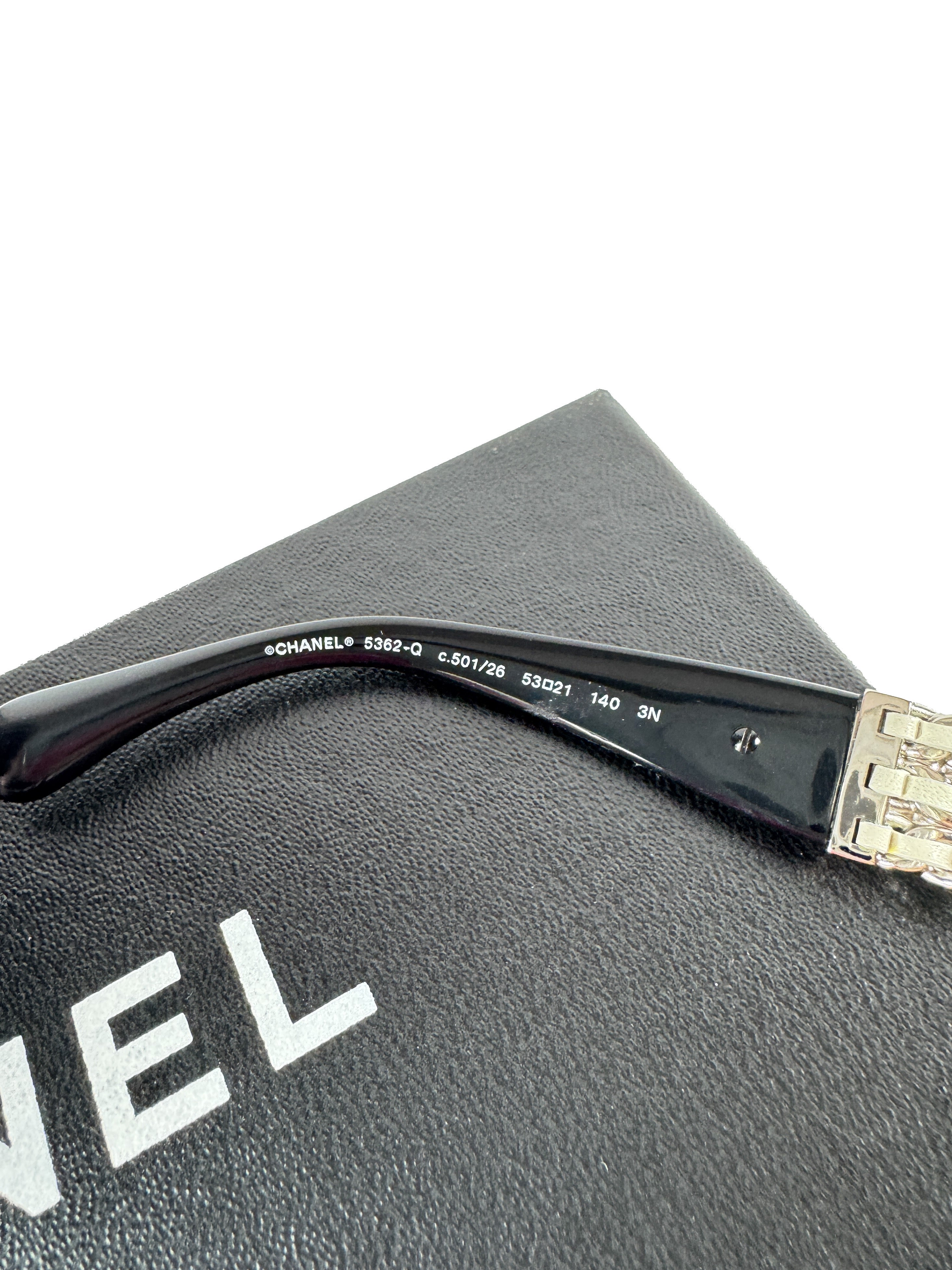 Chanel acetate lambskin chain sunglasses black 70890