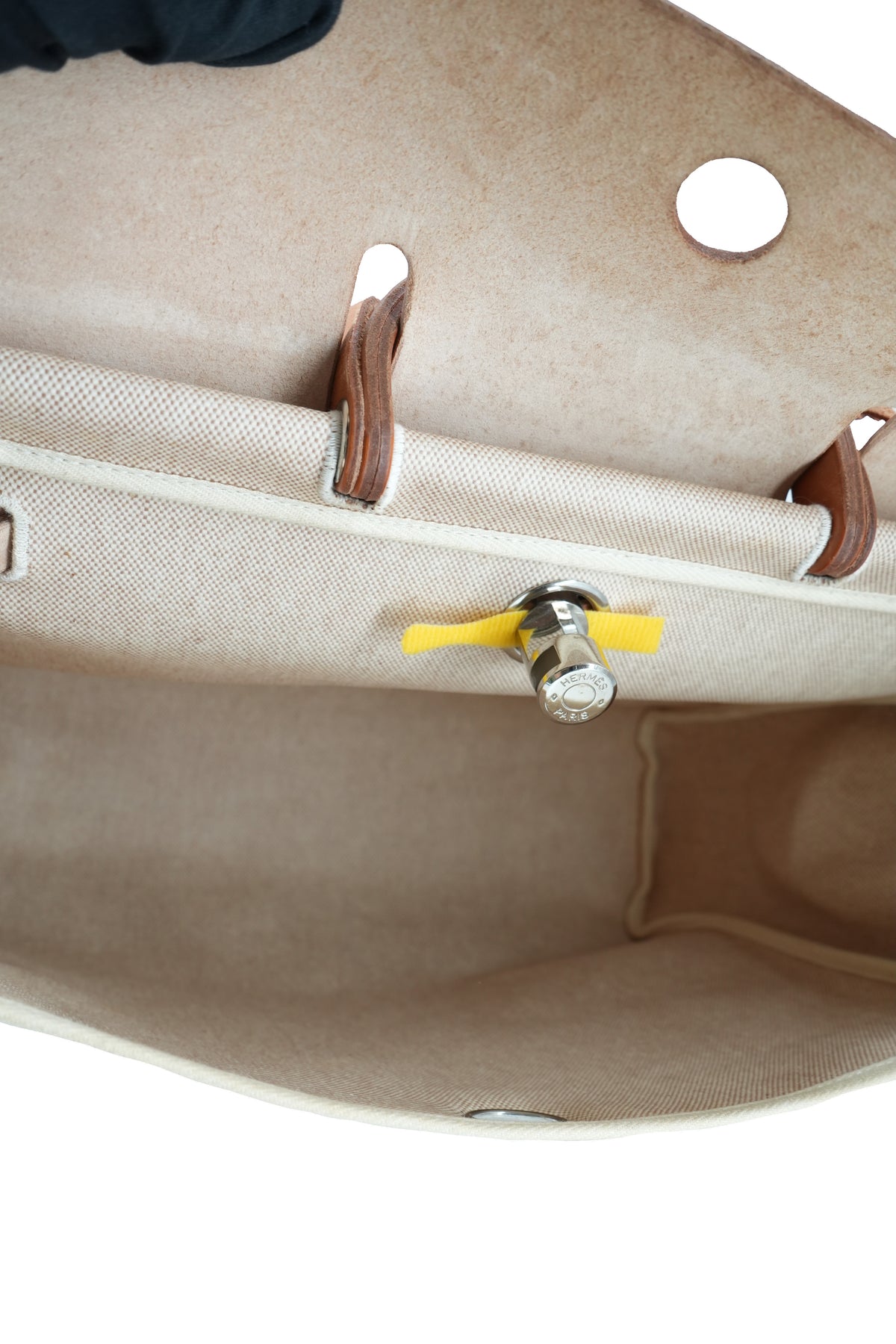 Hermès cream canvas Herbag with extra shell