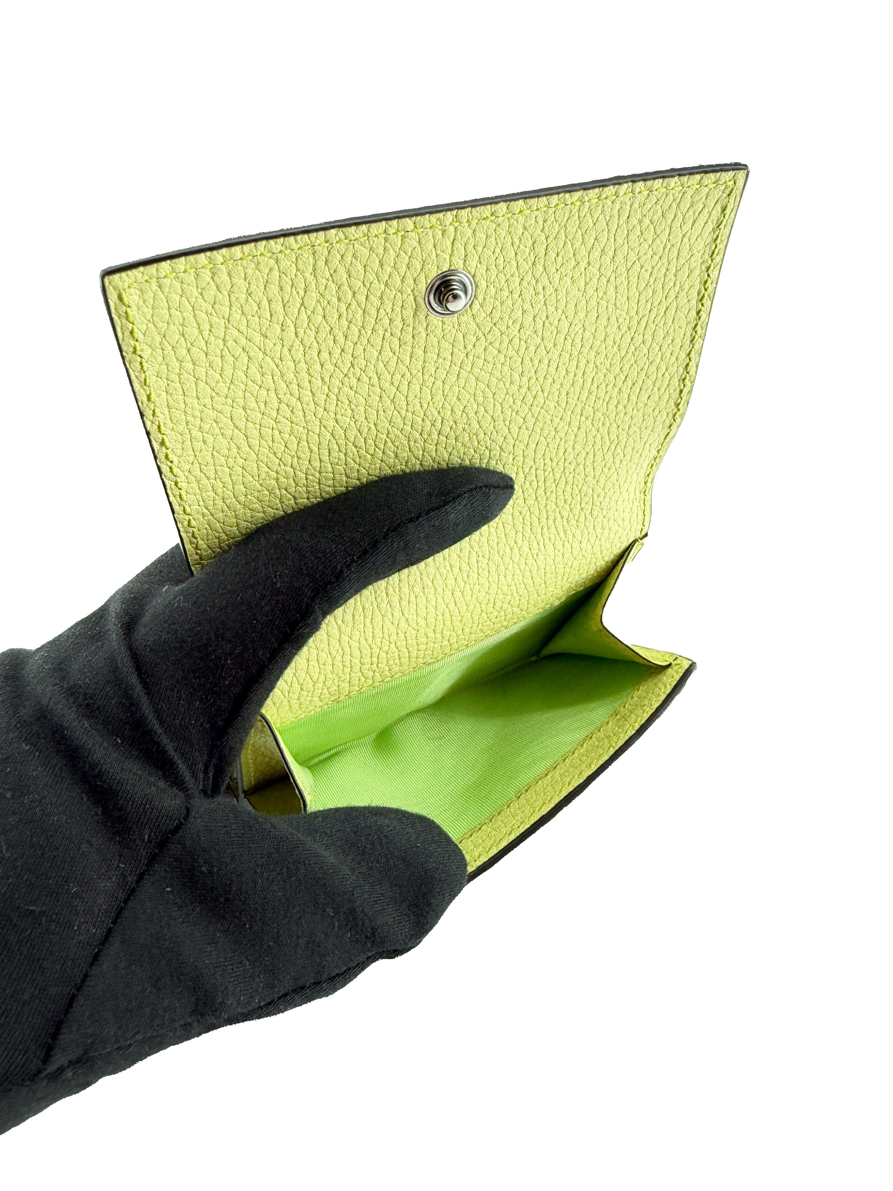 Gucci light green leather compact wallet 534563