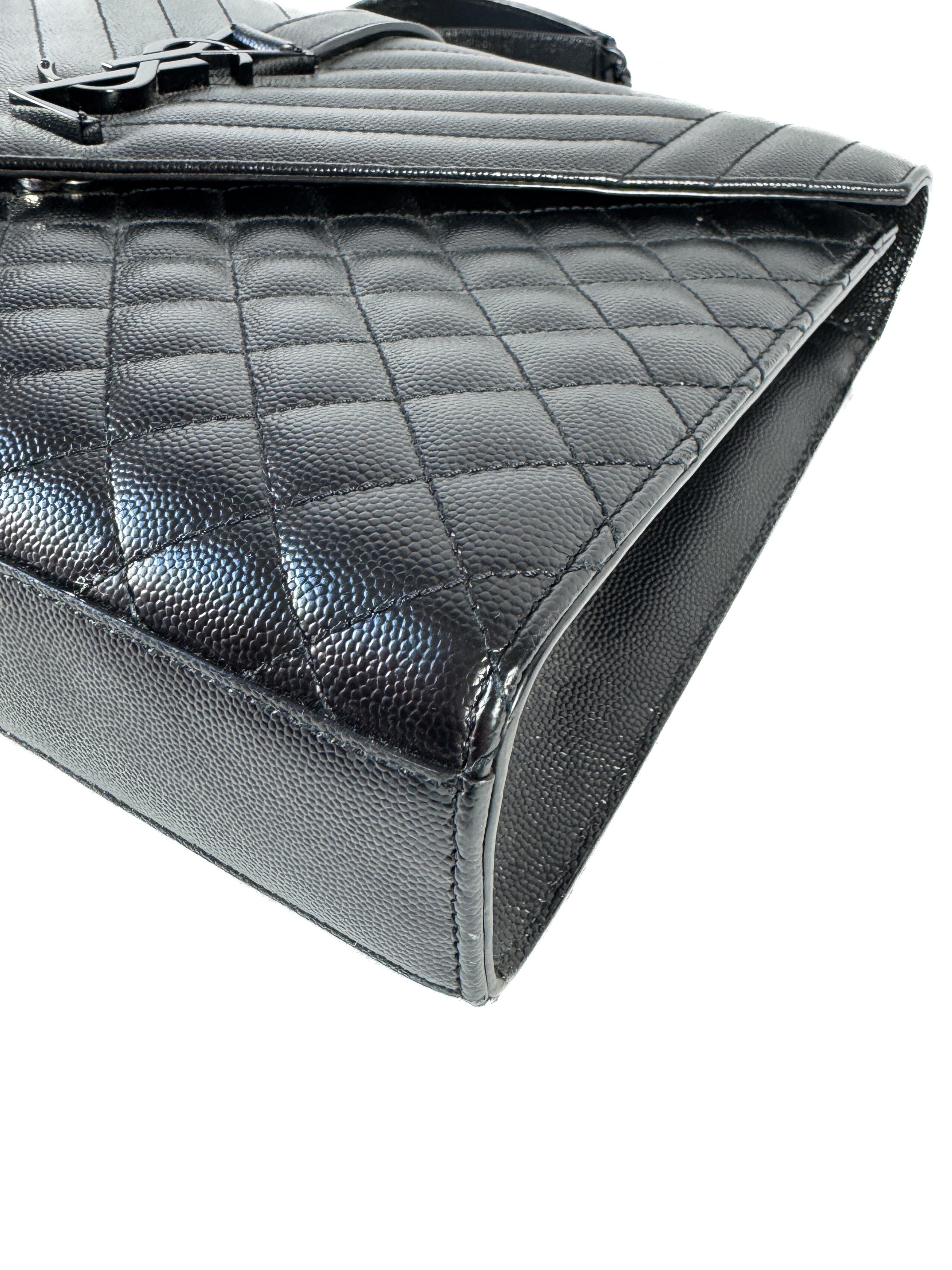 Saint Laurent black Grain De Poudre Textured Mixed Matelasse Large MAL600166-1220