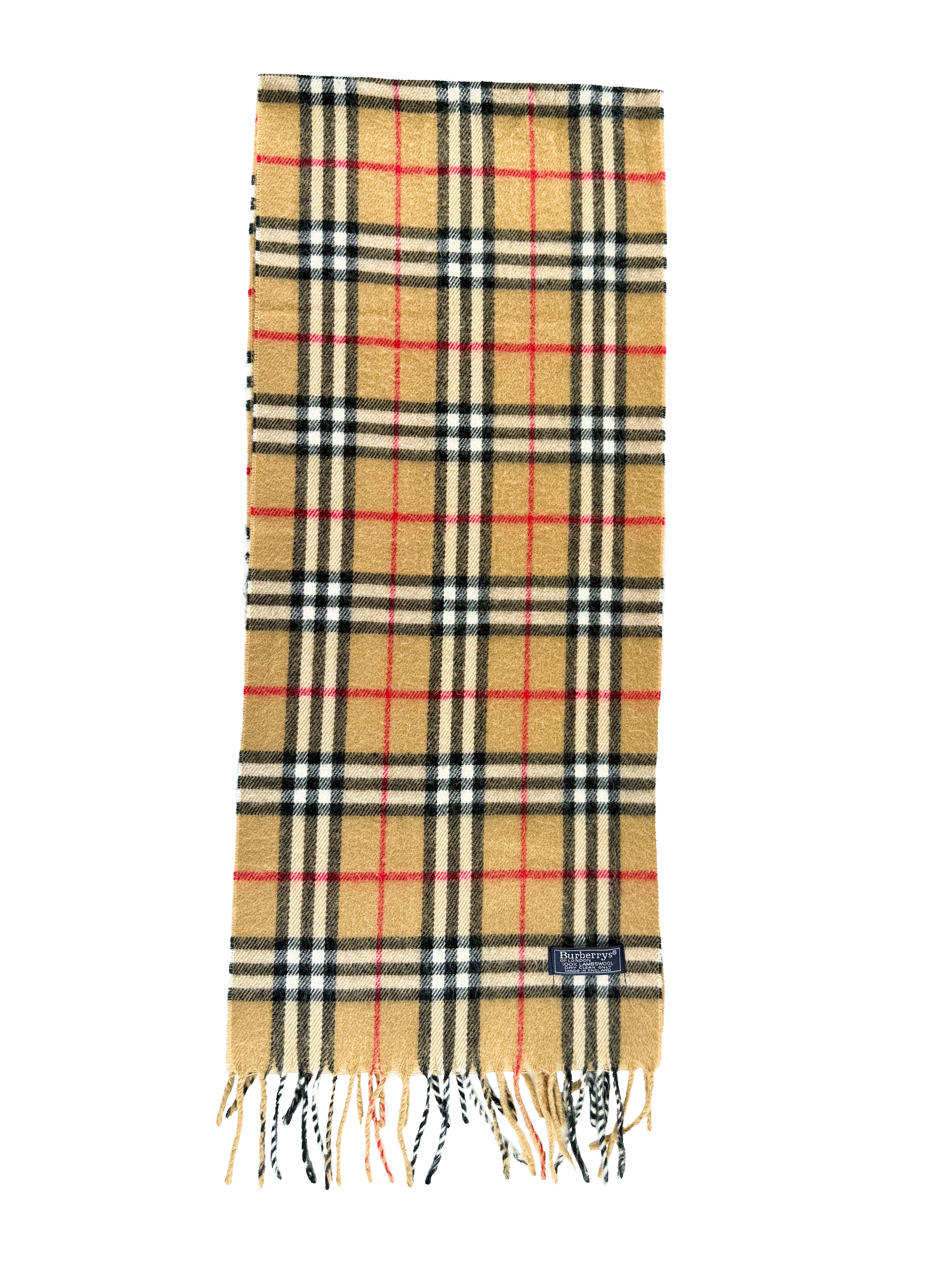 Burberry brown plaid vintage lambswool scarf