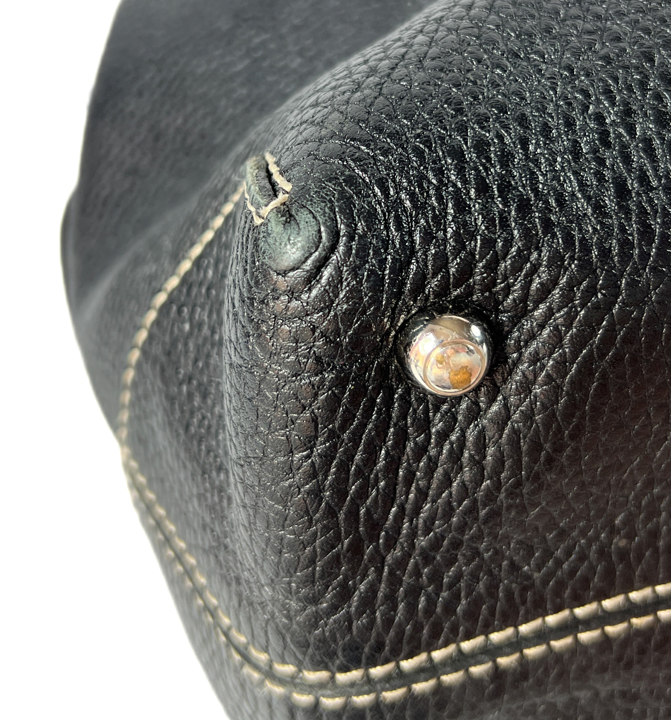 Tods black leather D Bag media tote