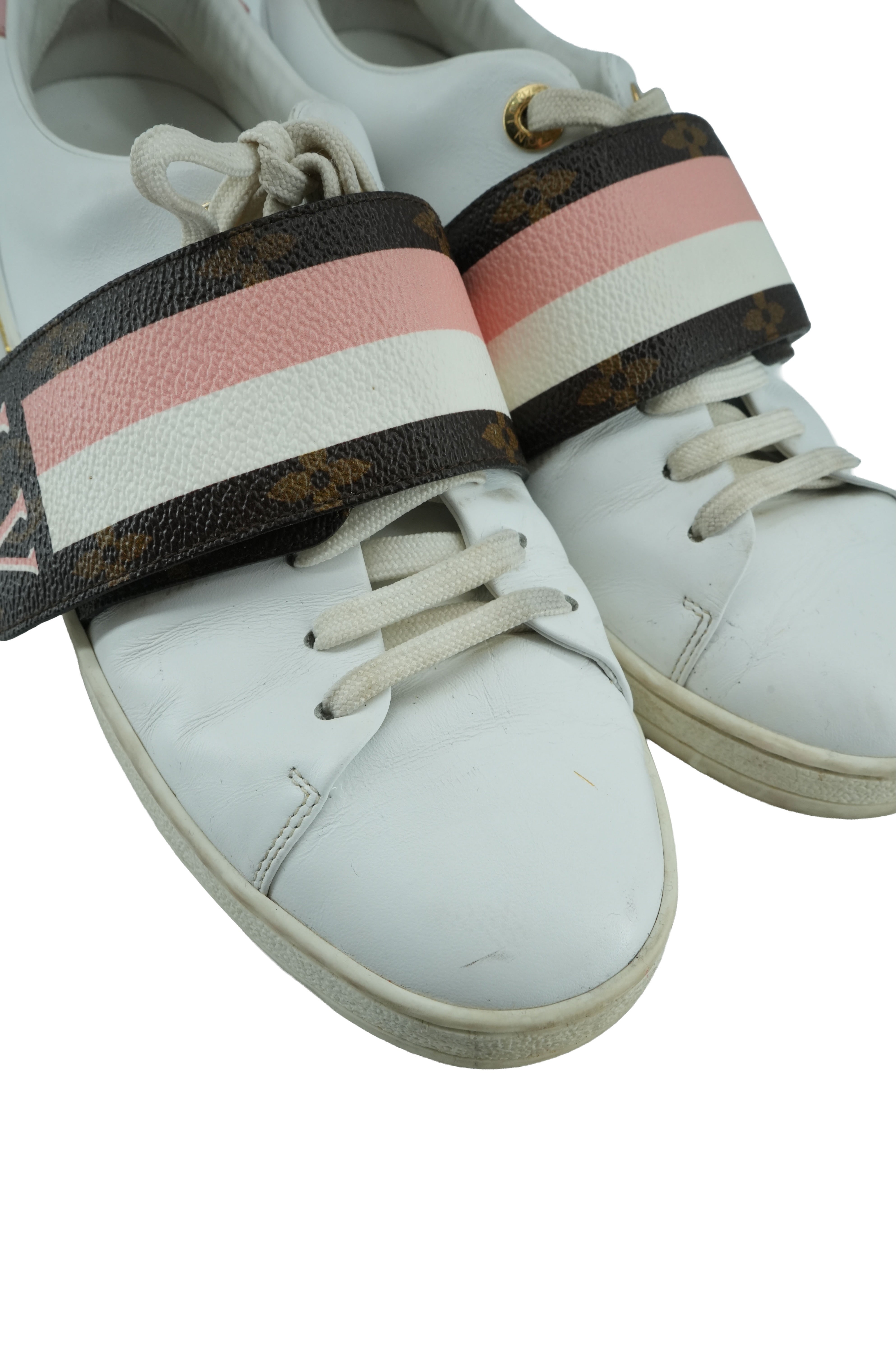 Louis Vuitton white leather strap sneakers size 37 *as is*