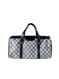 Gucci navy vintage boston bag 067