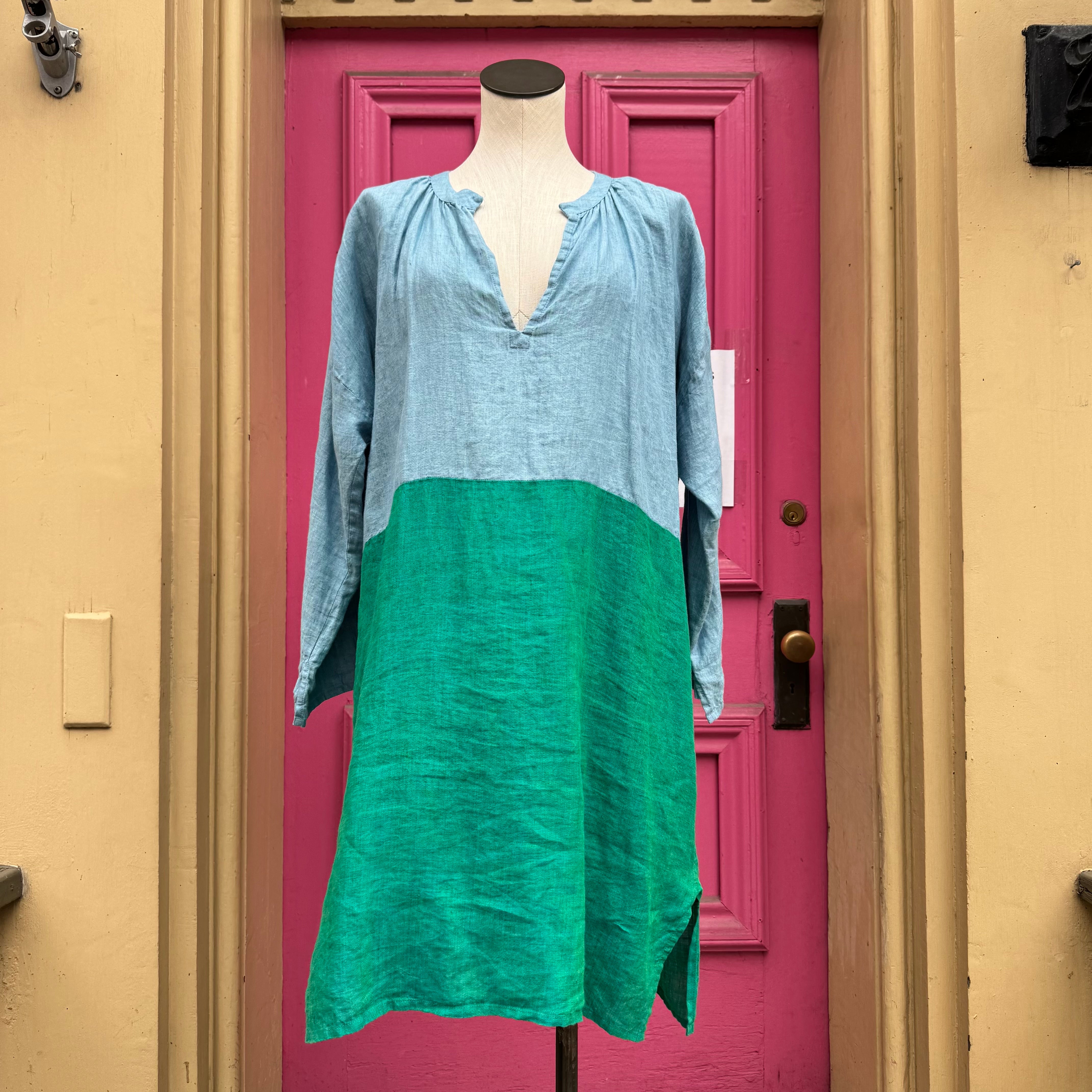 Roberta Roller Rabbit blue/green color block dress size M/L