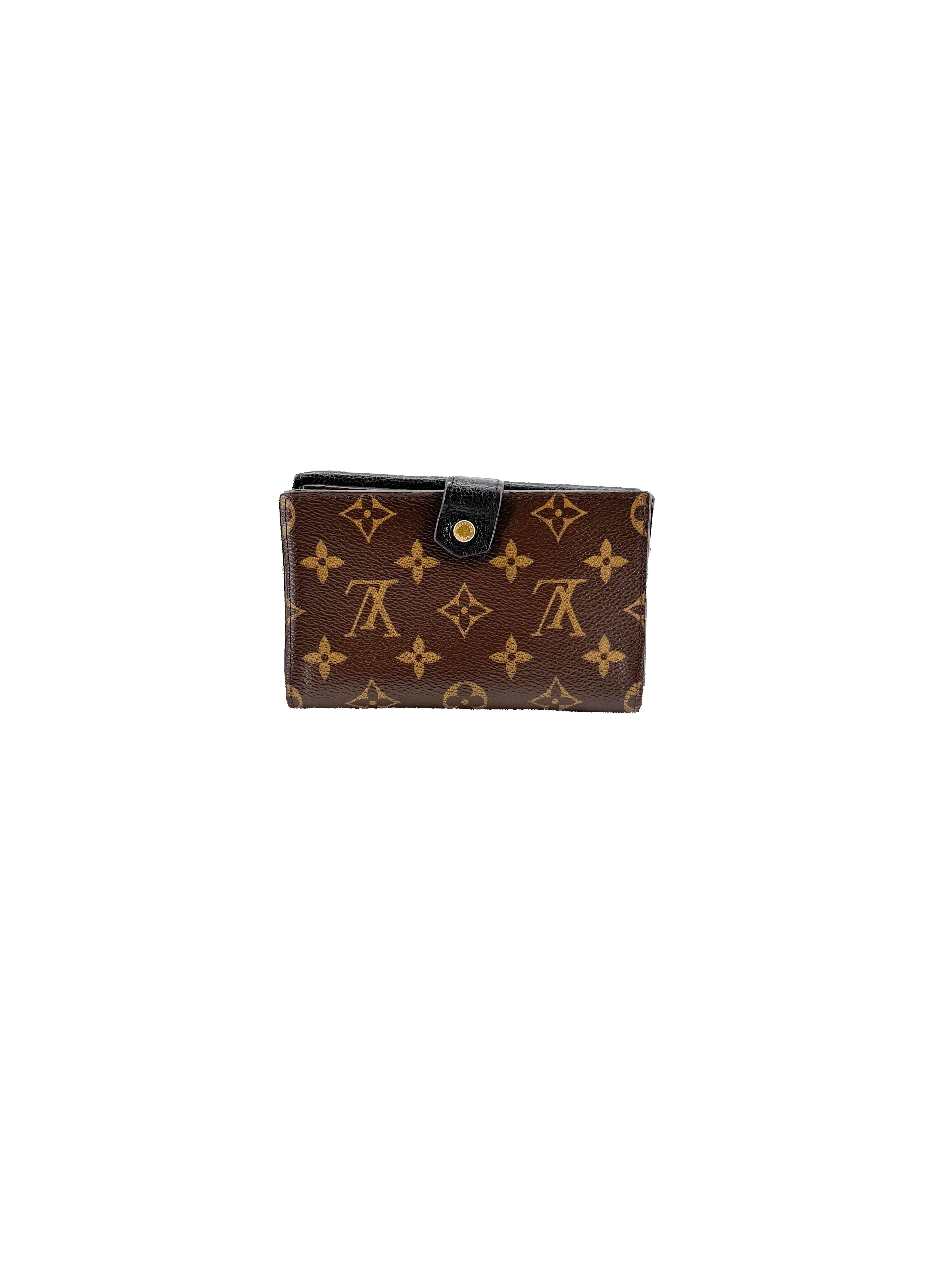 Louis Vuitton monogram black compact Pallas wallet CA5115