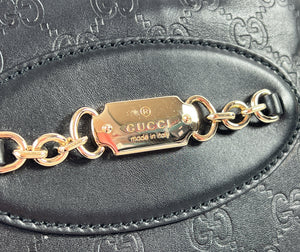 Gucci black leather mini Guccissima bag