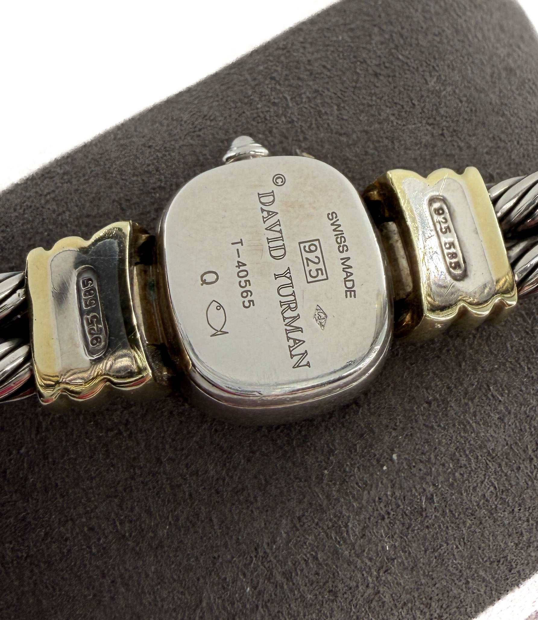 David Yurman sterling silver, yellow gold cable watch T-40565