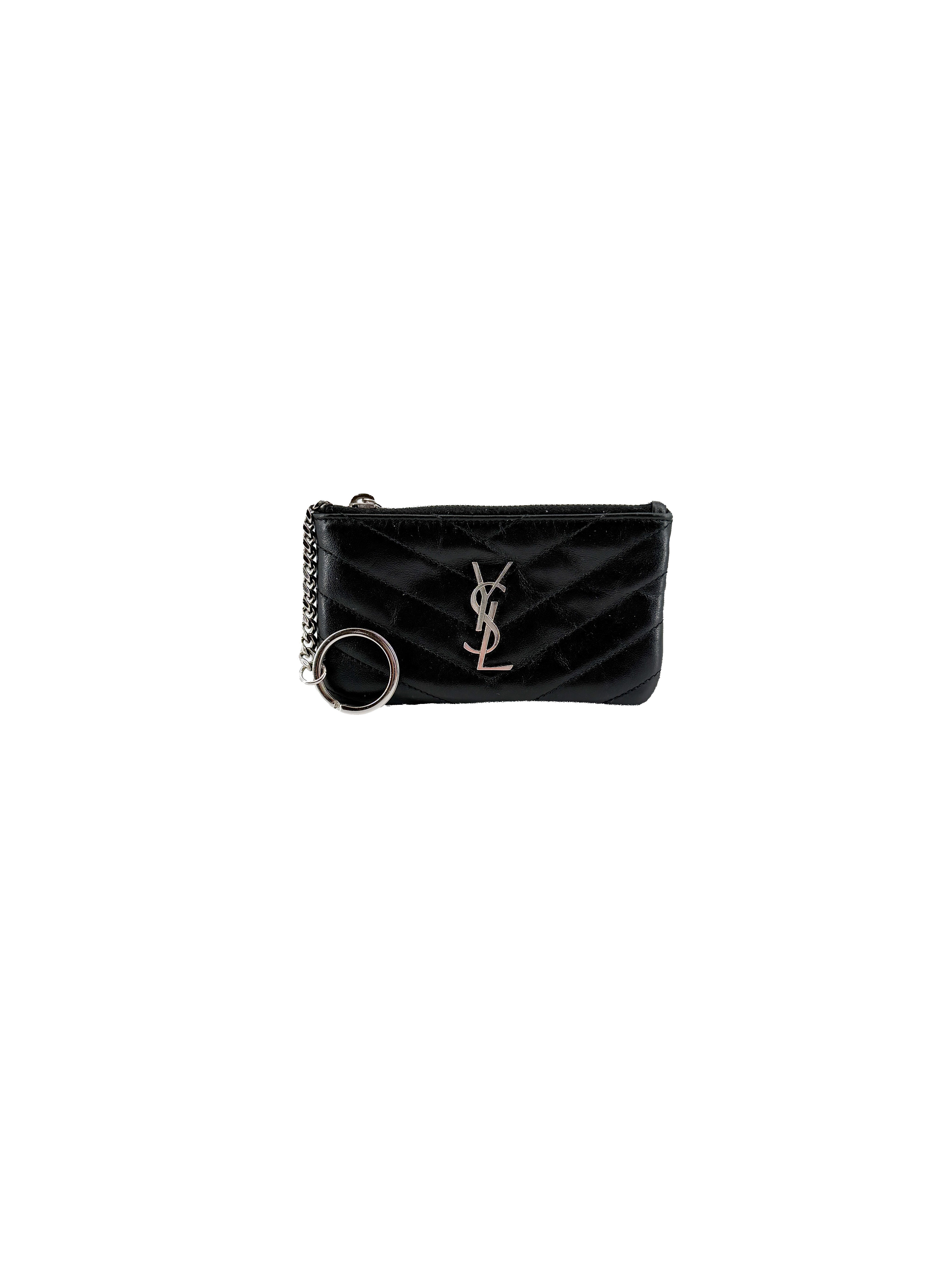 Saint Laurent black Cassandre key pouch CFP438386-0720