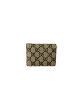 Gucci brown signature GG coated canvas compact wallet 525040 BOX *as is*