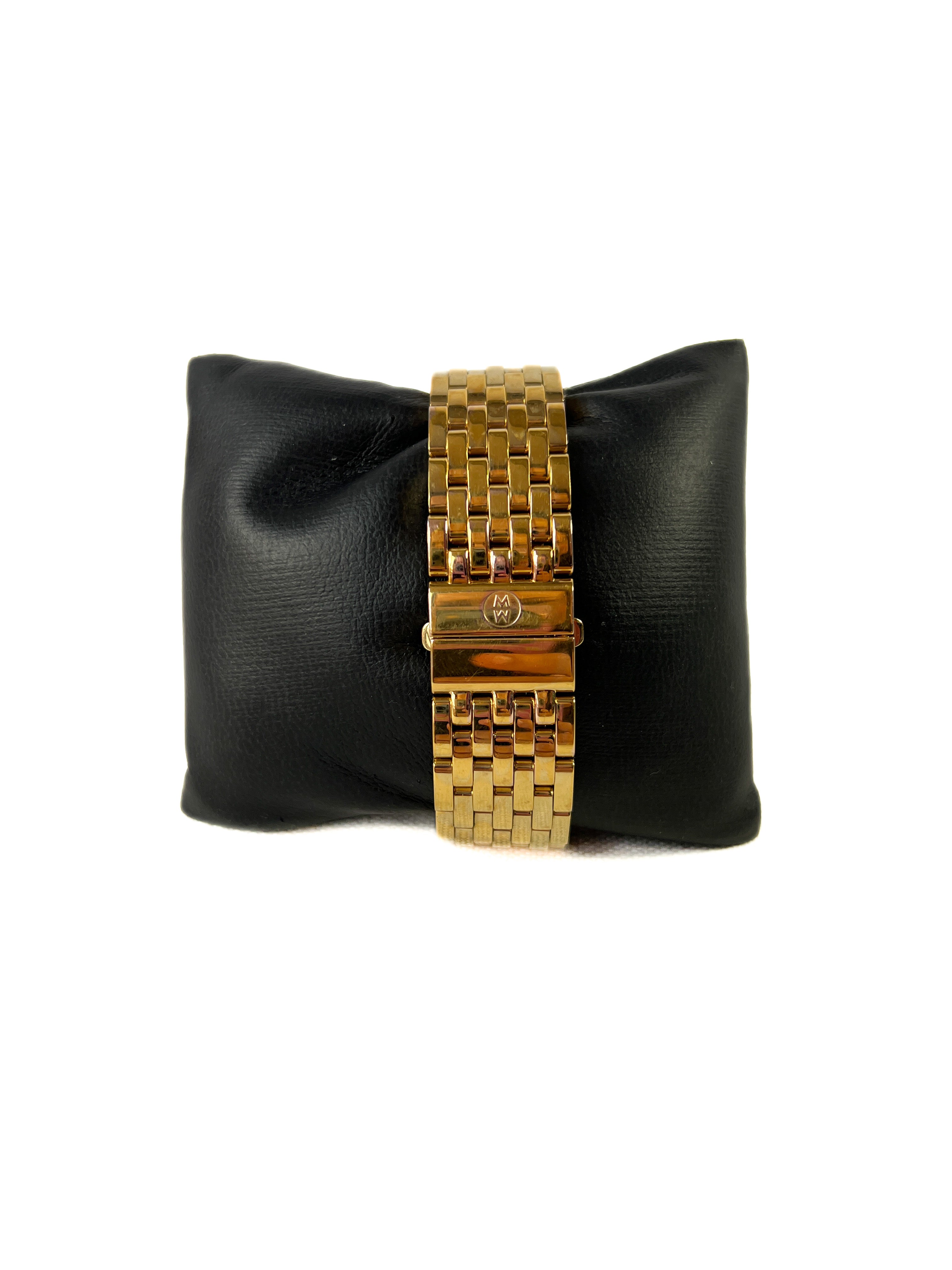 Michele gold tone deco watch NEW BATTERY