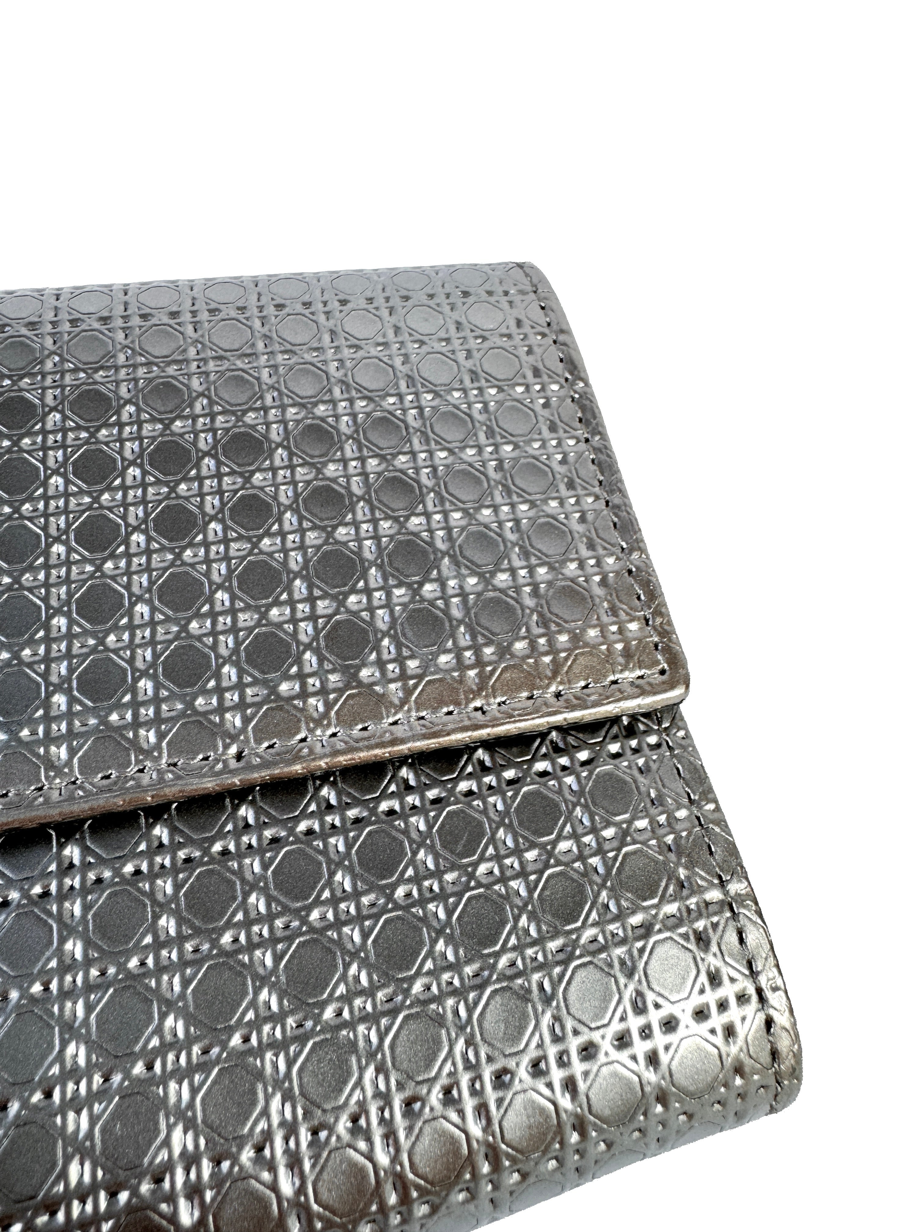 Christian Dior metallic patent leather micro Cannage  Lady Dior WOC  88-MA-0176