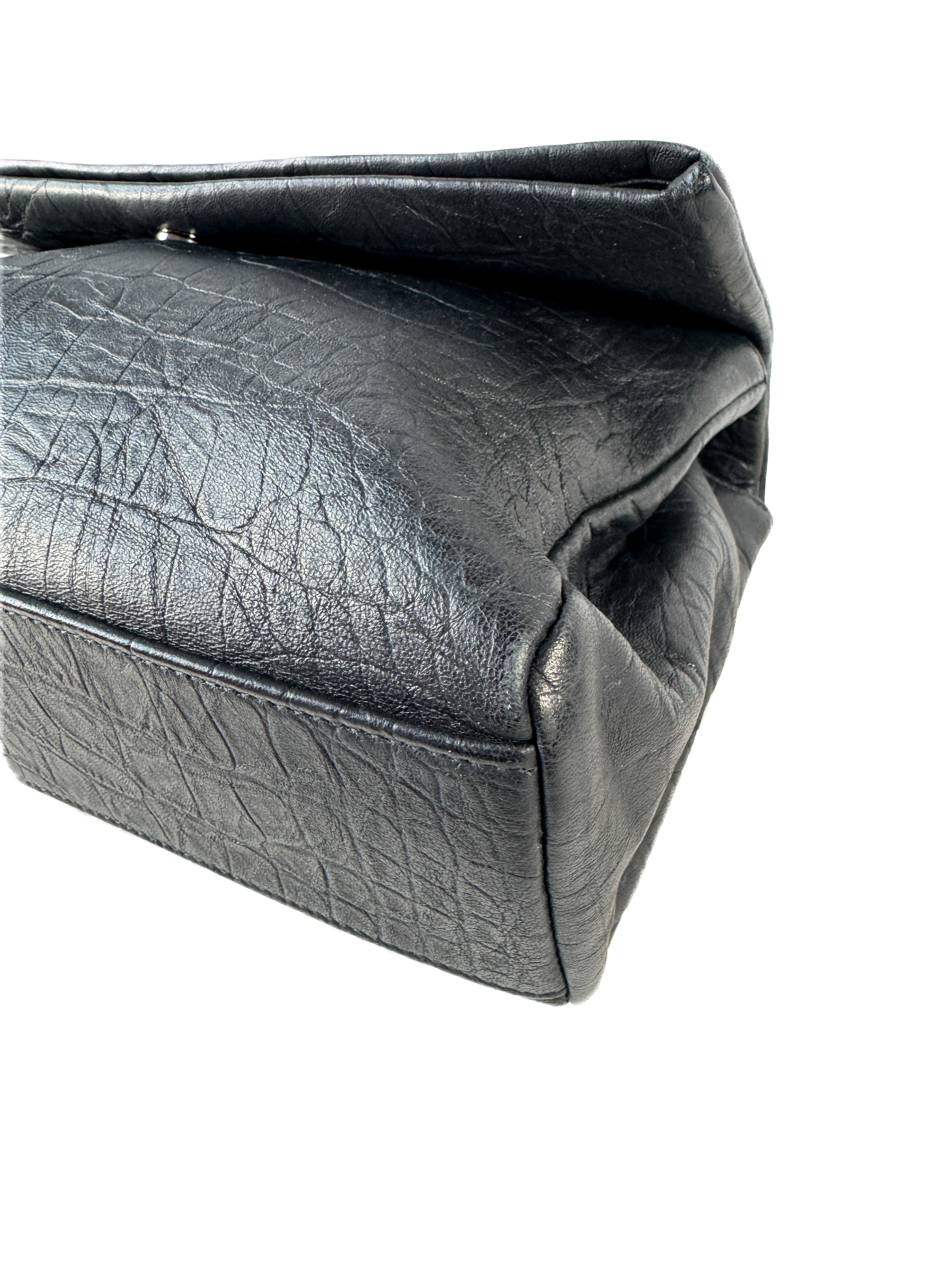 Saint Laurent black croc embossed West Hollywood bag GAB 574106 Y0719