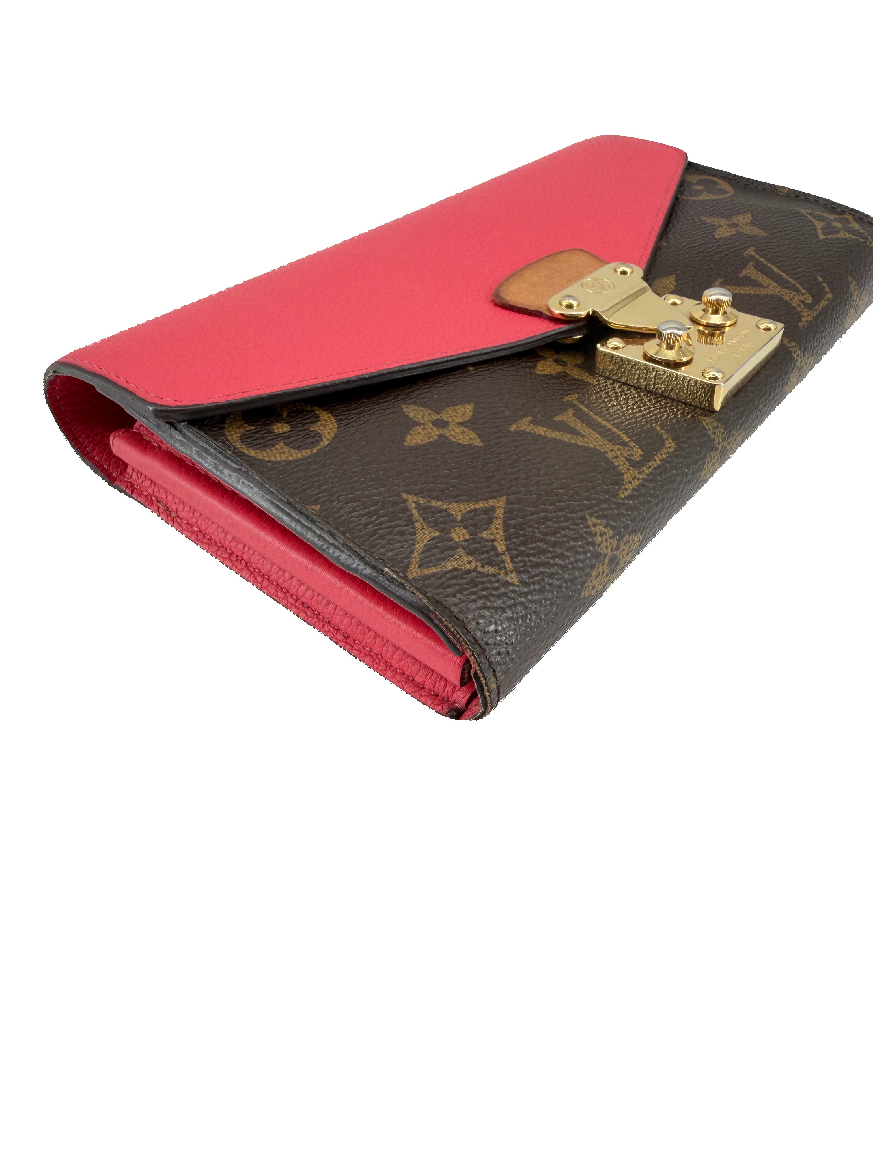 Louis Vuitton pink brown monogram Pallas wallet