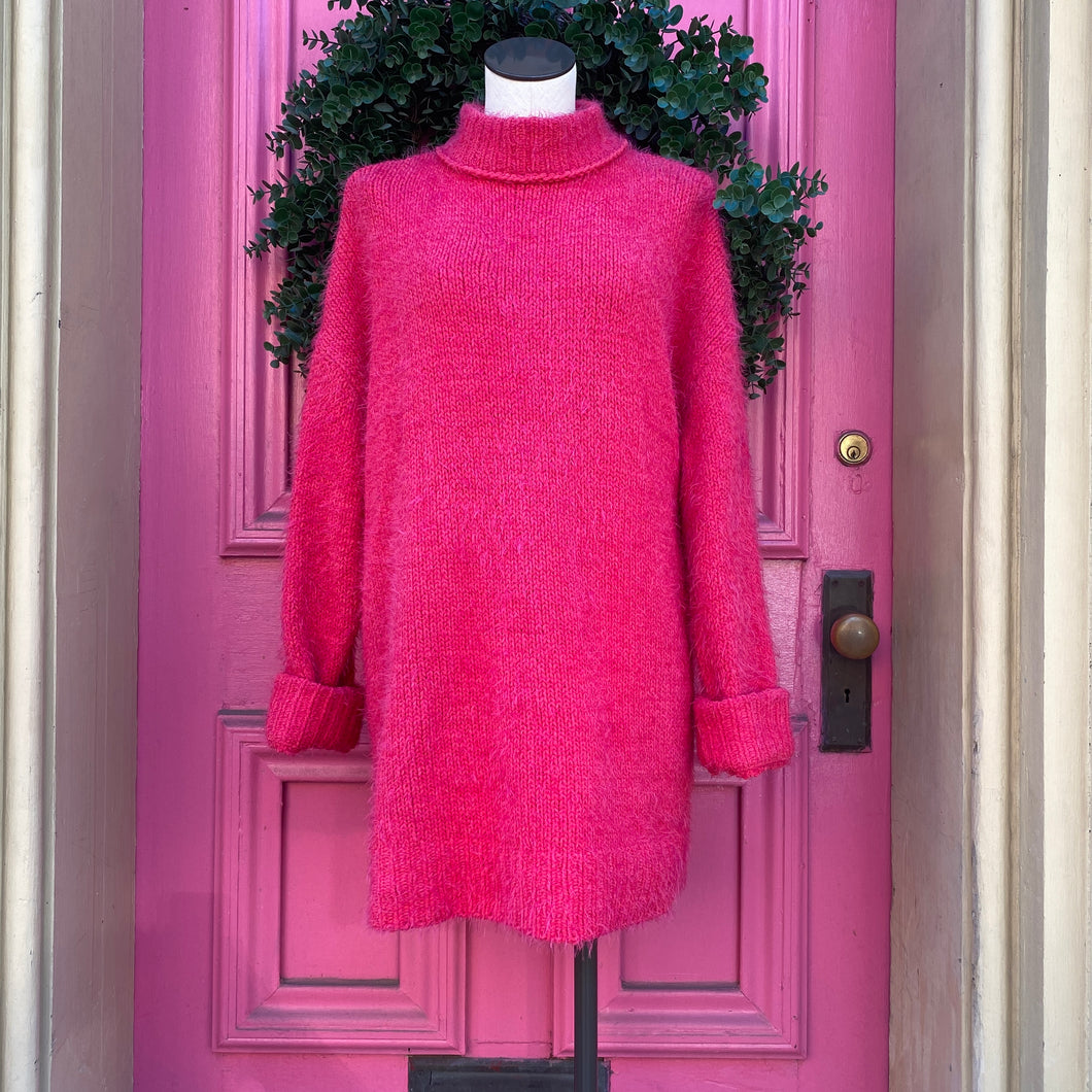 Show me your Mumu hot pink Tammy sweater tunic size S NWT