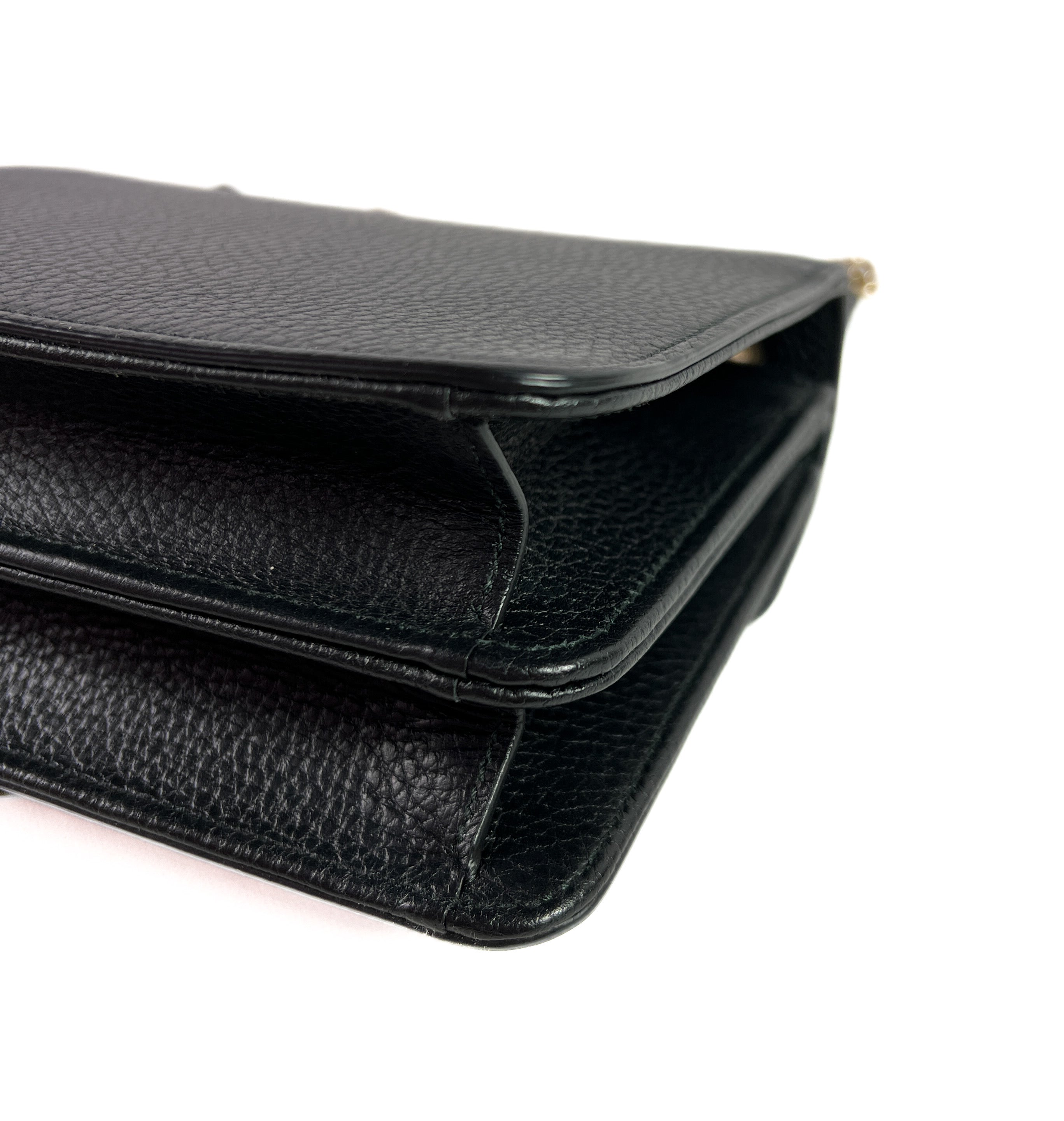 Gucci black leather mini interlocking G crossbody