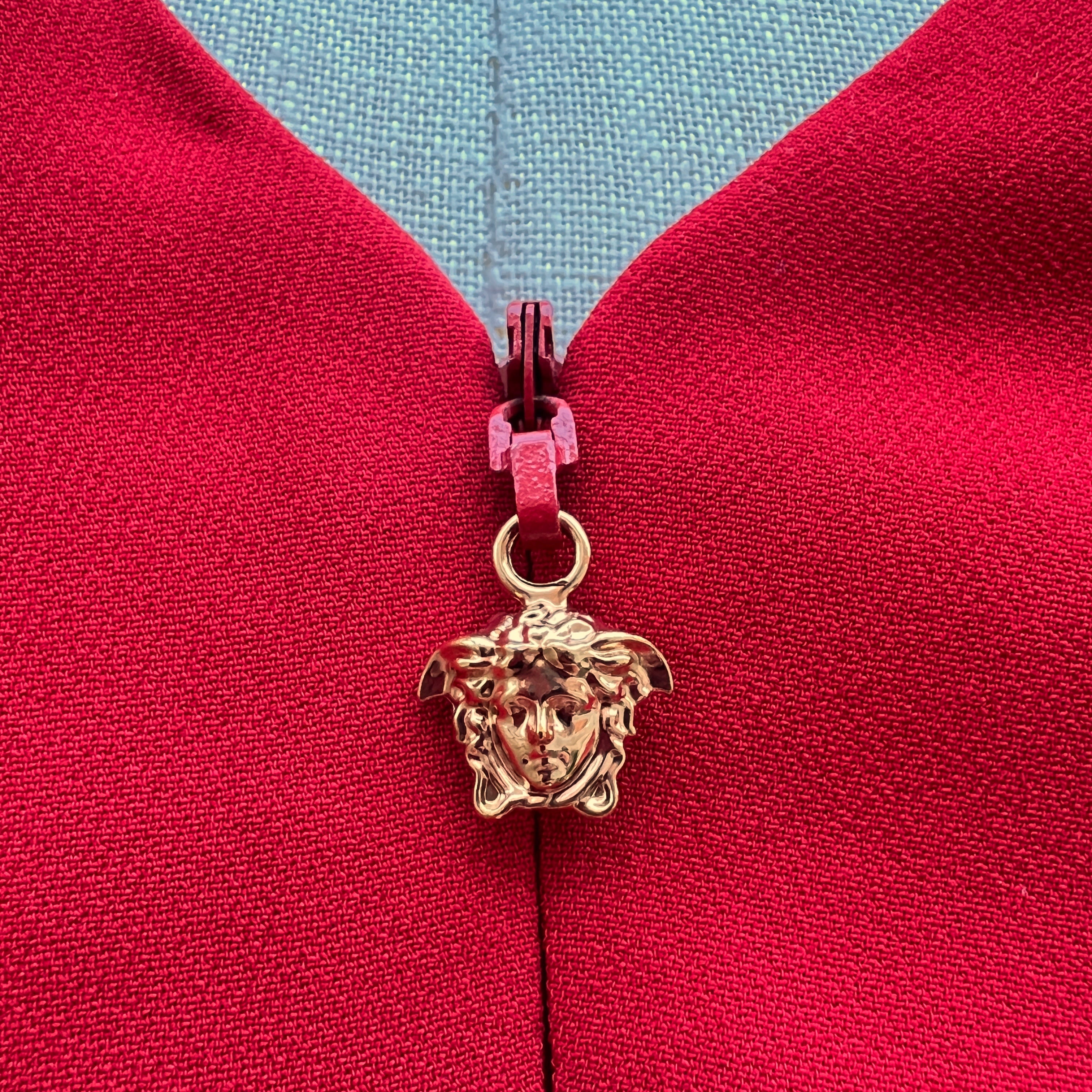 Versace red draped asymmetric midi dress size 4