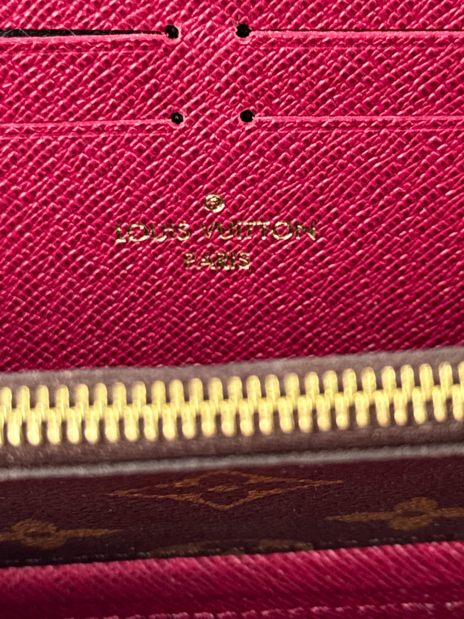 Louis Vuitton Monogram Clemence Wallet Fuchsia SD0211 current retail $600