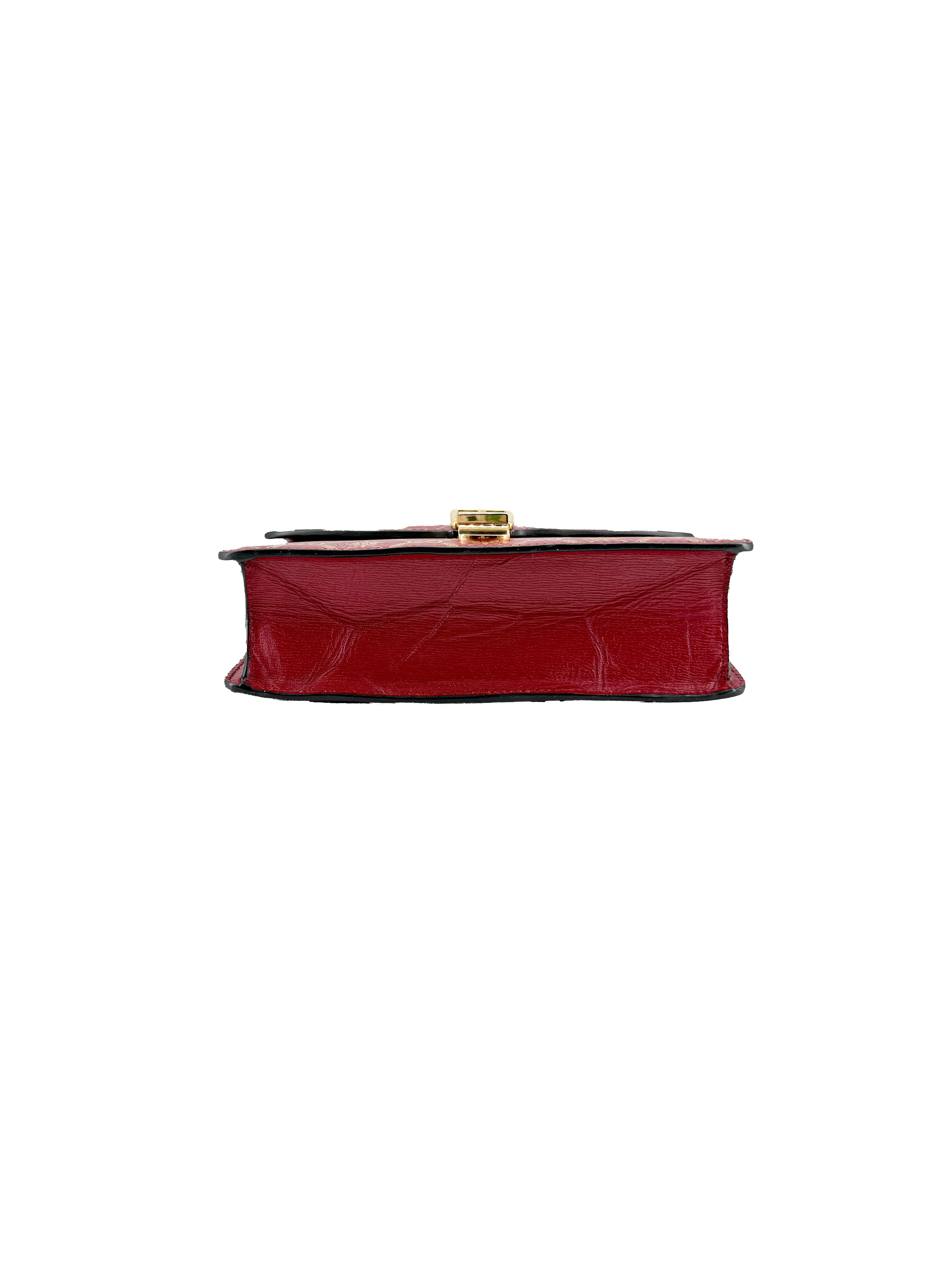 Gucci red small print Sylvie shoulder bag 524405 493075