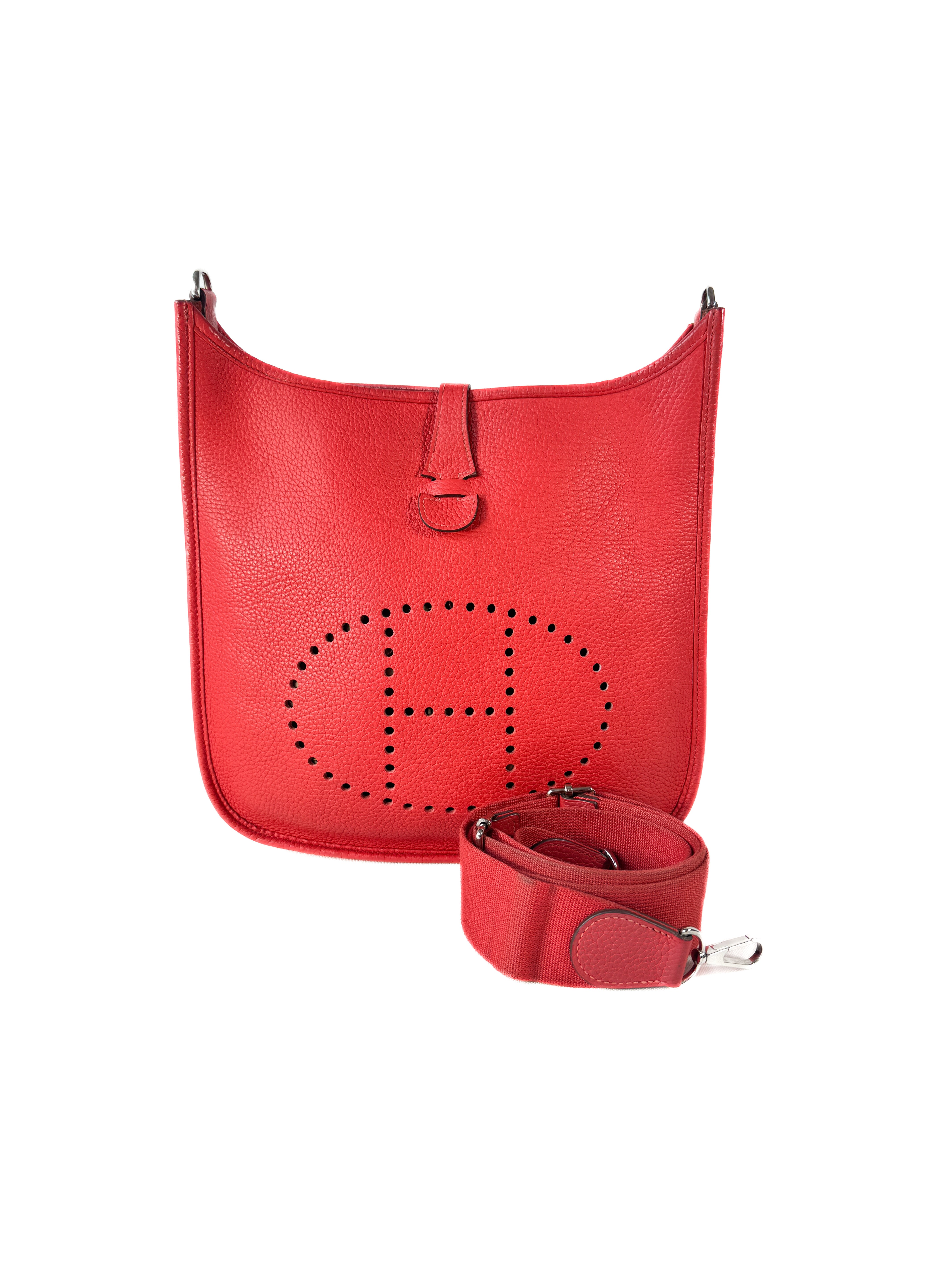 Hermès red leather Evelyne PM (T)