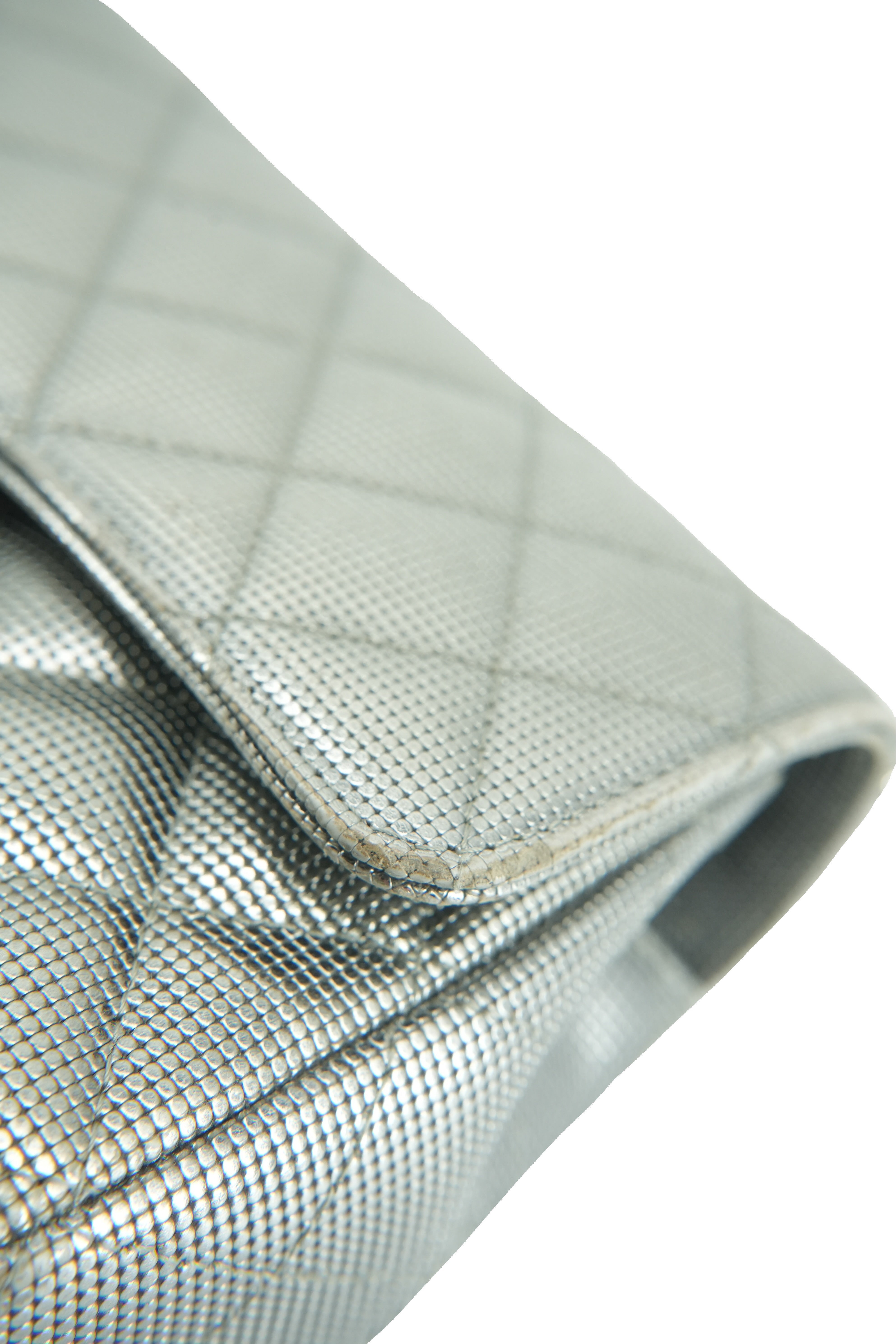 Chanel silver metallic pixel effect mini flap 21996688