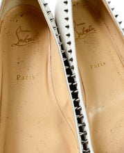 Christian Louboutin white studded Anjalina flat size 39.5 BOX