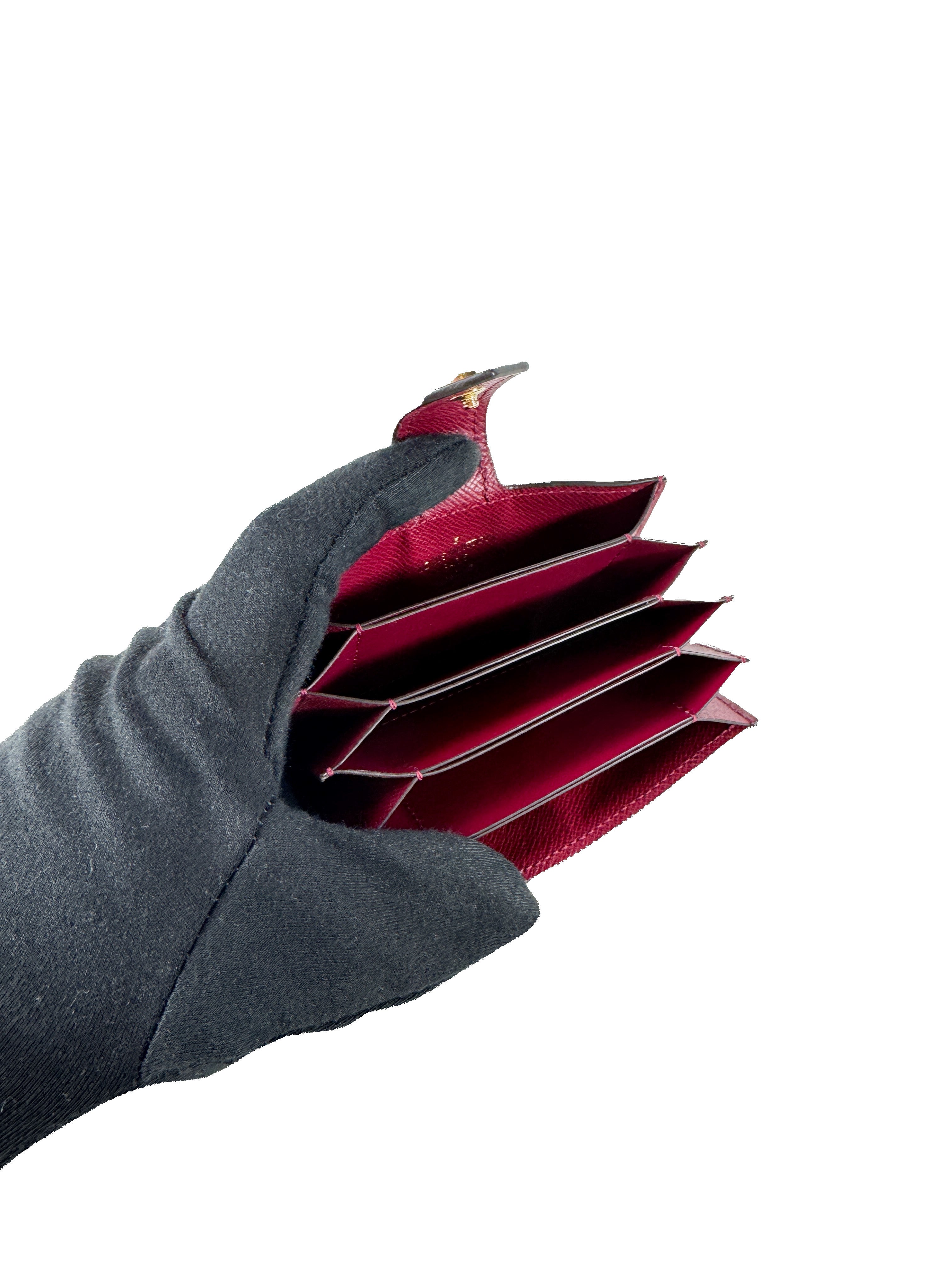 Louis Vuitton Monogram Gusset Card Holder dark pink FH3280