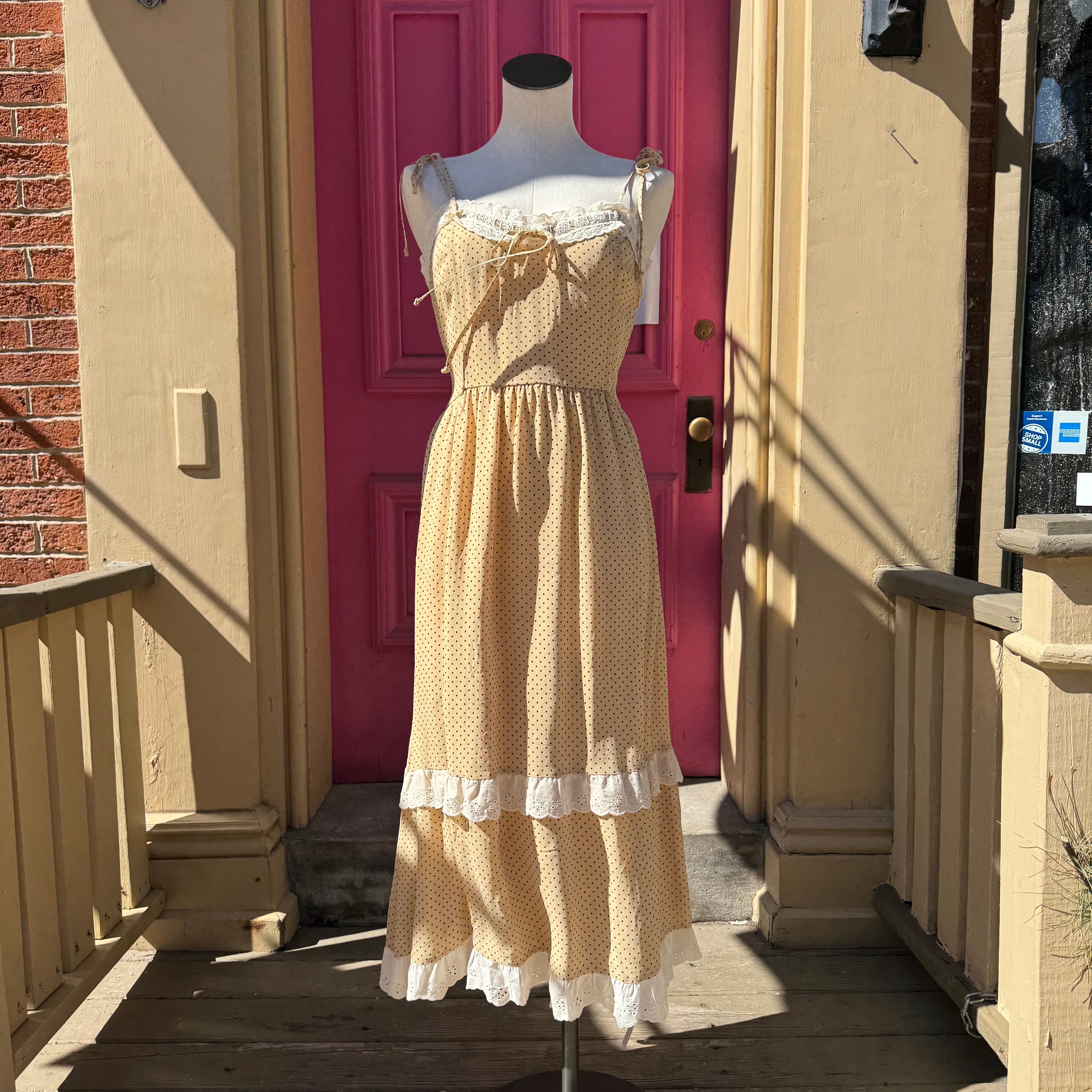 Christy Dawn tan polka dot tank the Emma dress size XL NWT