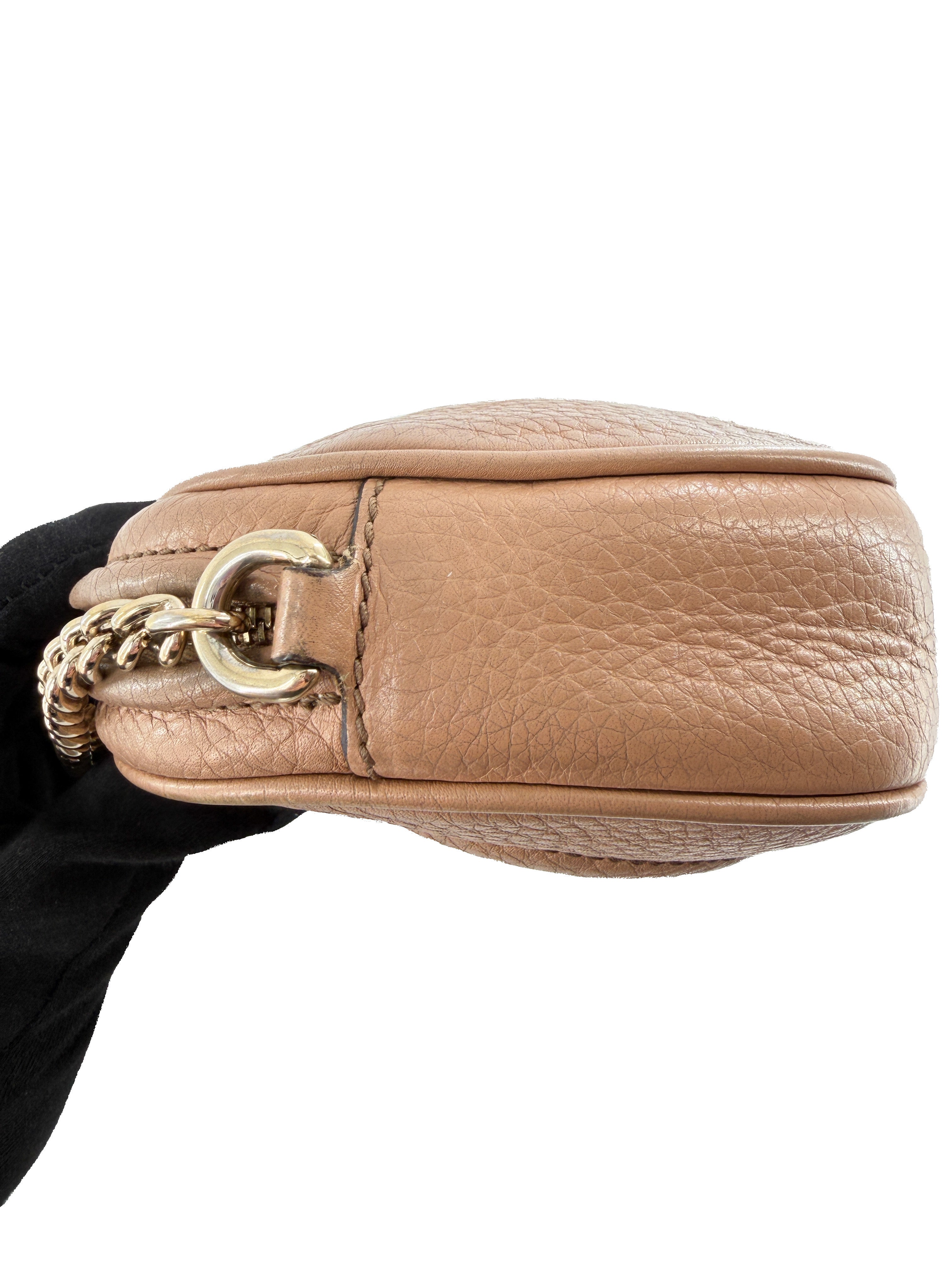 Gucci brown leather soho disco mini crossbody 353965 498879