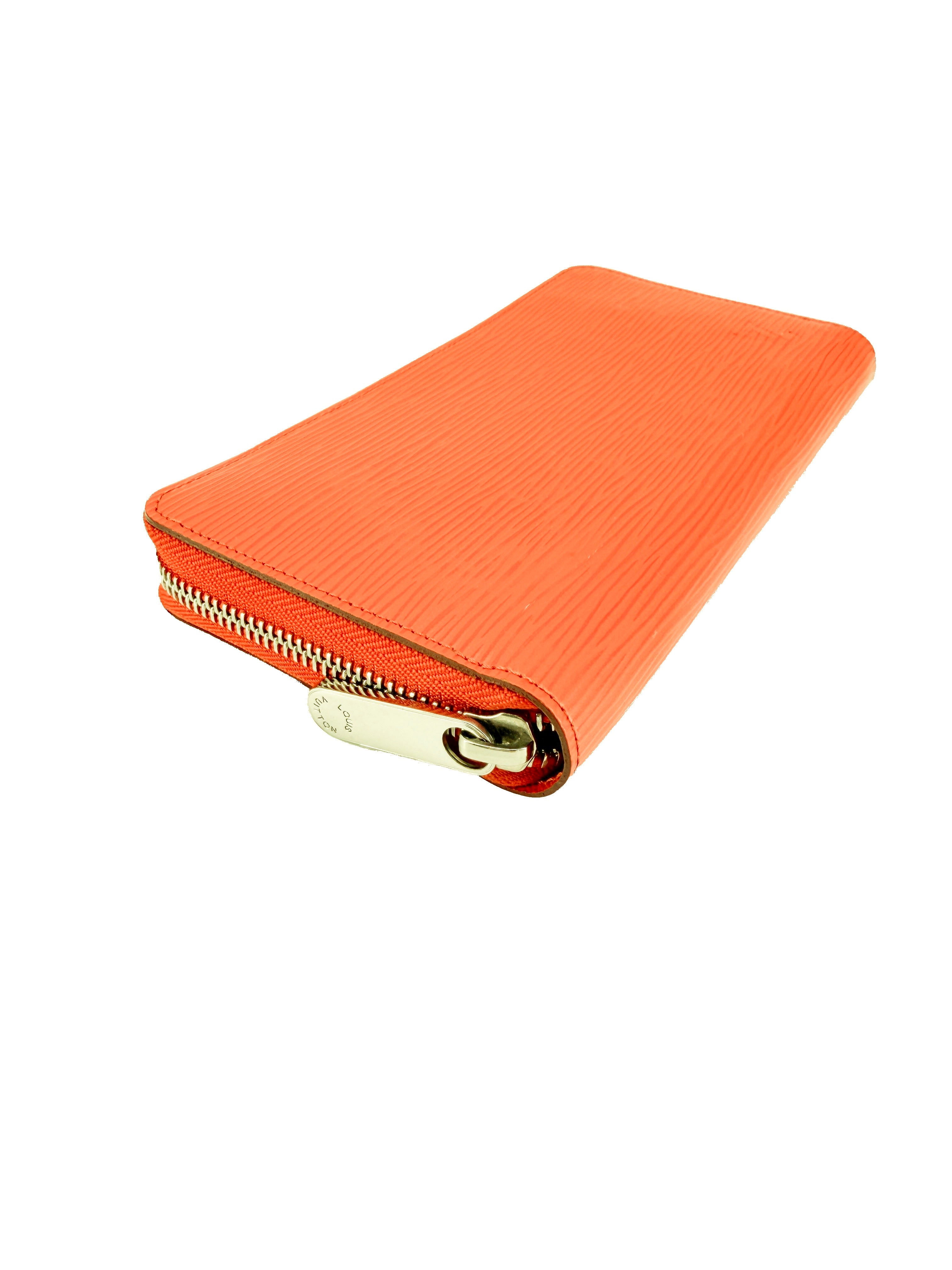 Louis Vuitton epi leather orange zippy wallet MI1123