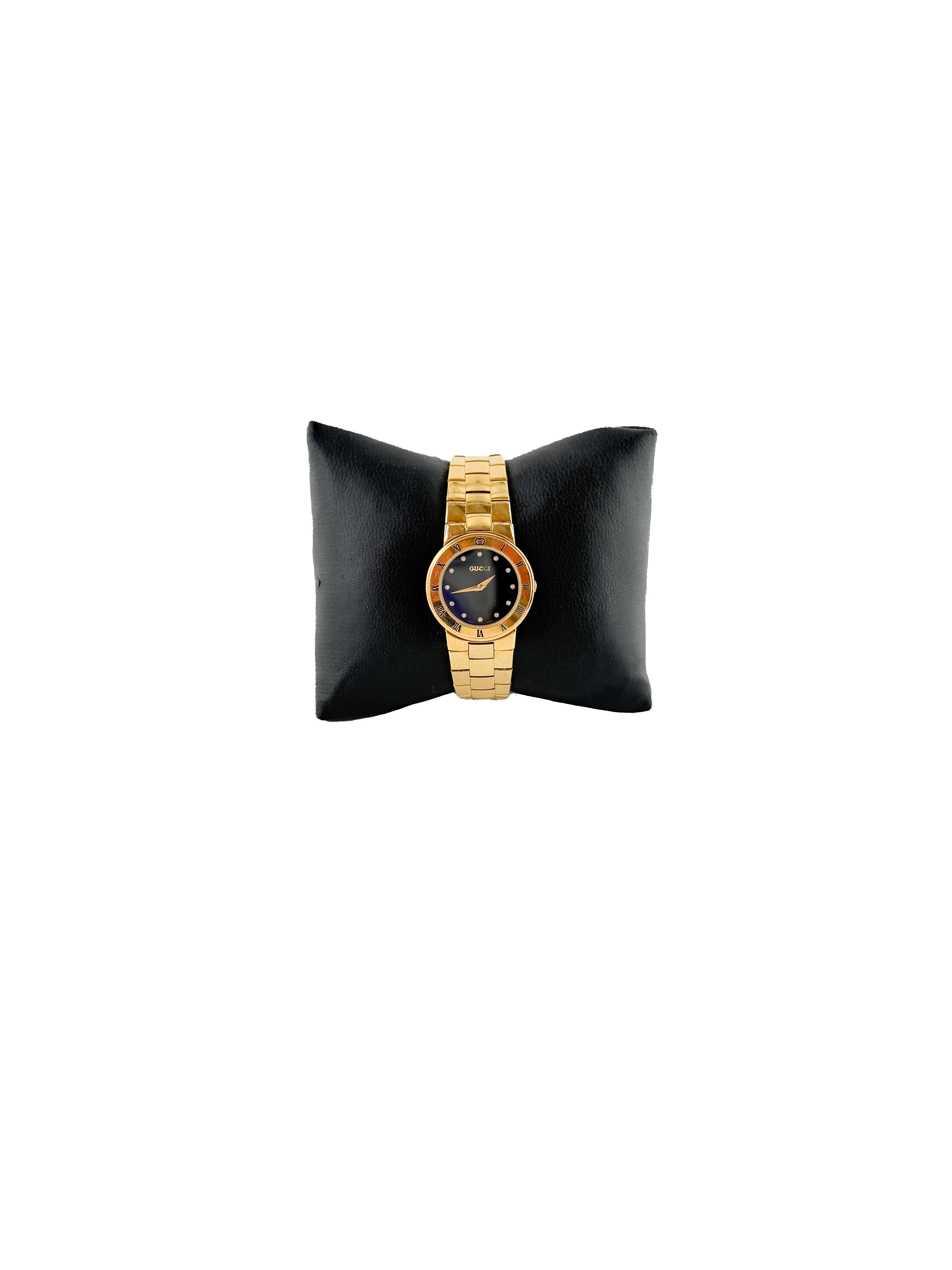Gucci gold tone diamond watch 3400M 004953