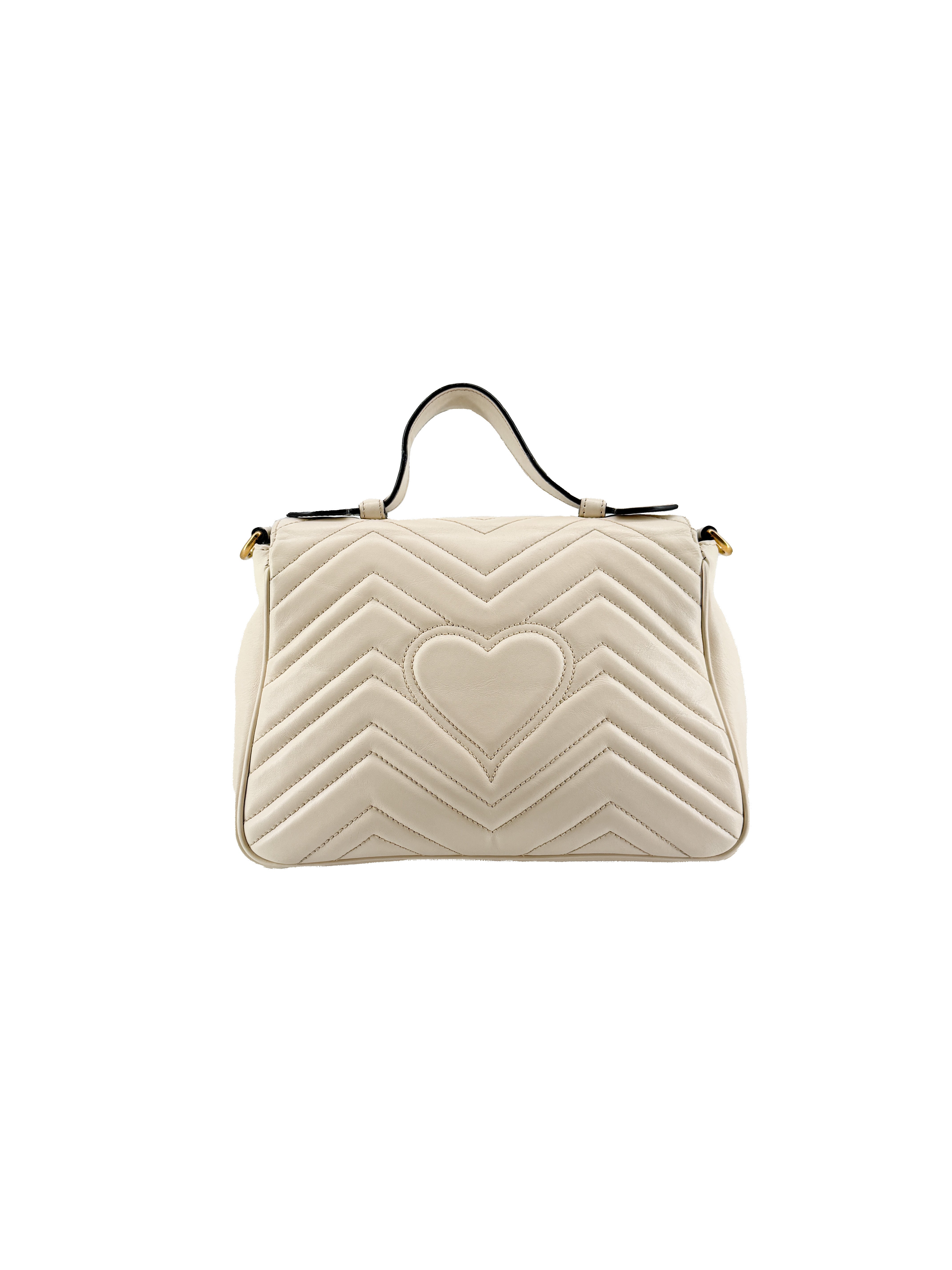 Gucci off white Marmont small top handle bag 498110-204991