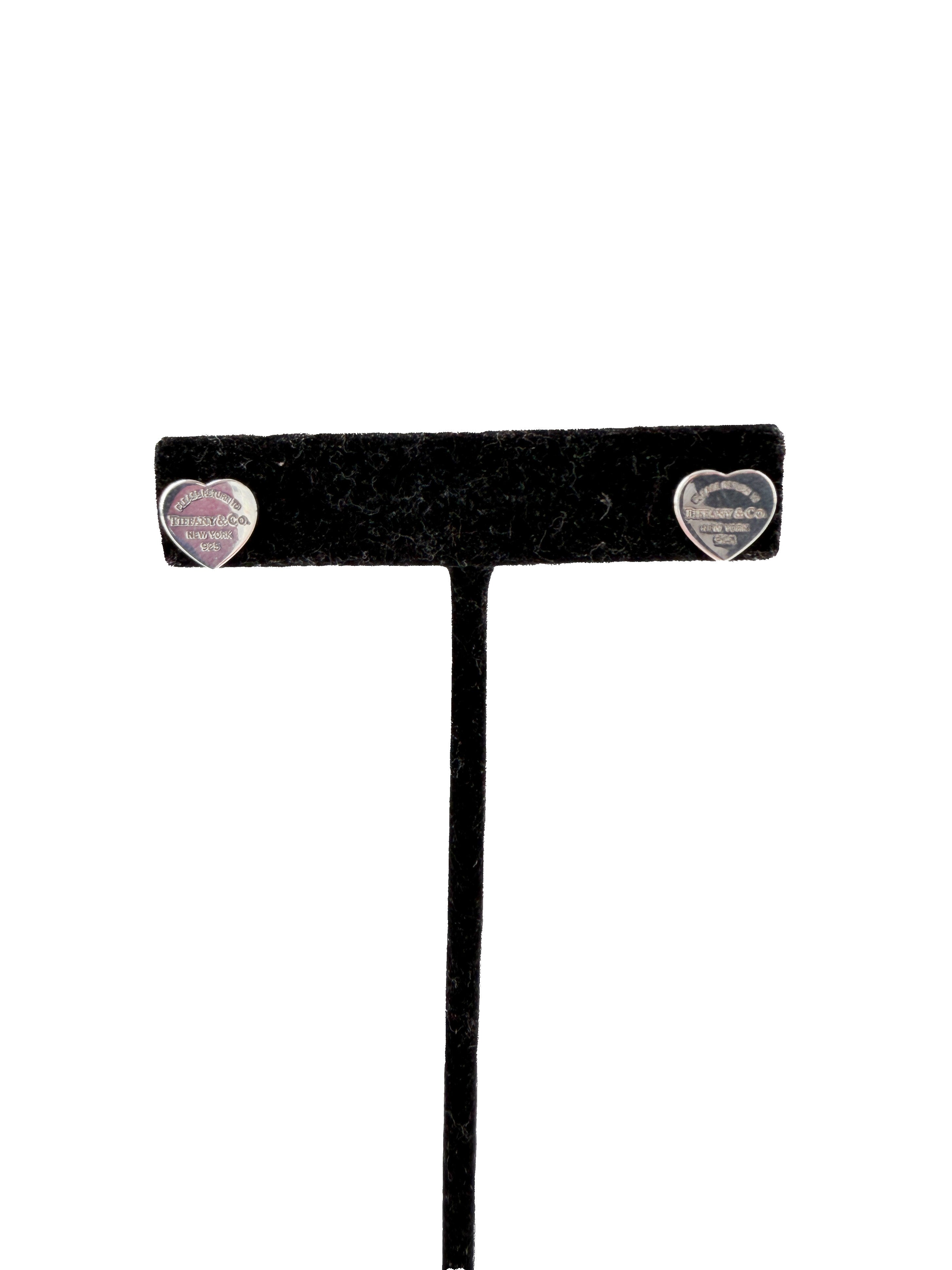 Tiffany & Co sterling silver return to tiffany heart stud earrings mini