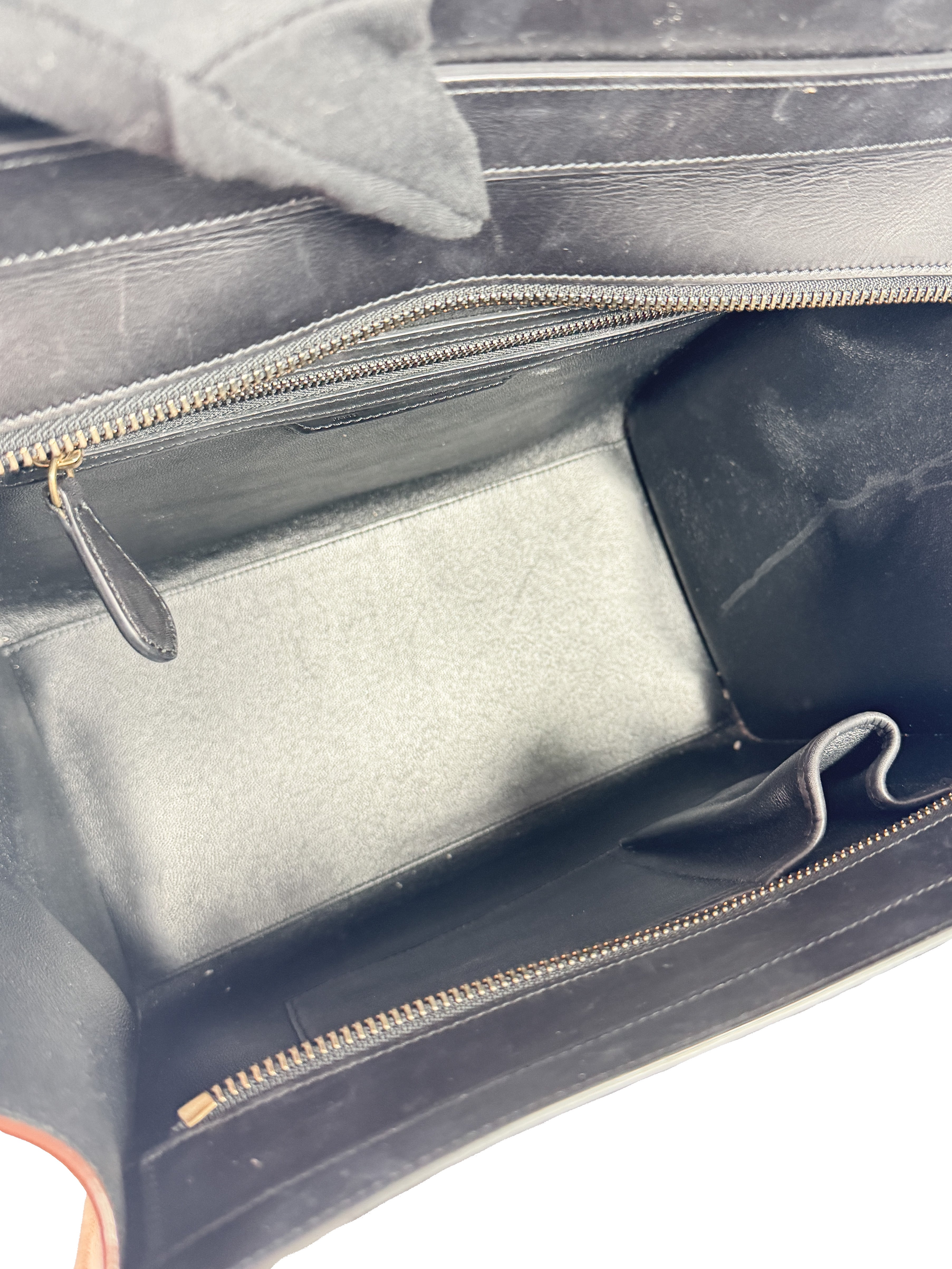 Celine Tricolor cream/black/brown Luggage Bag Leather Mini F-CU-0144