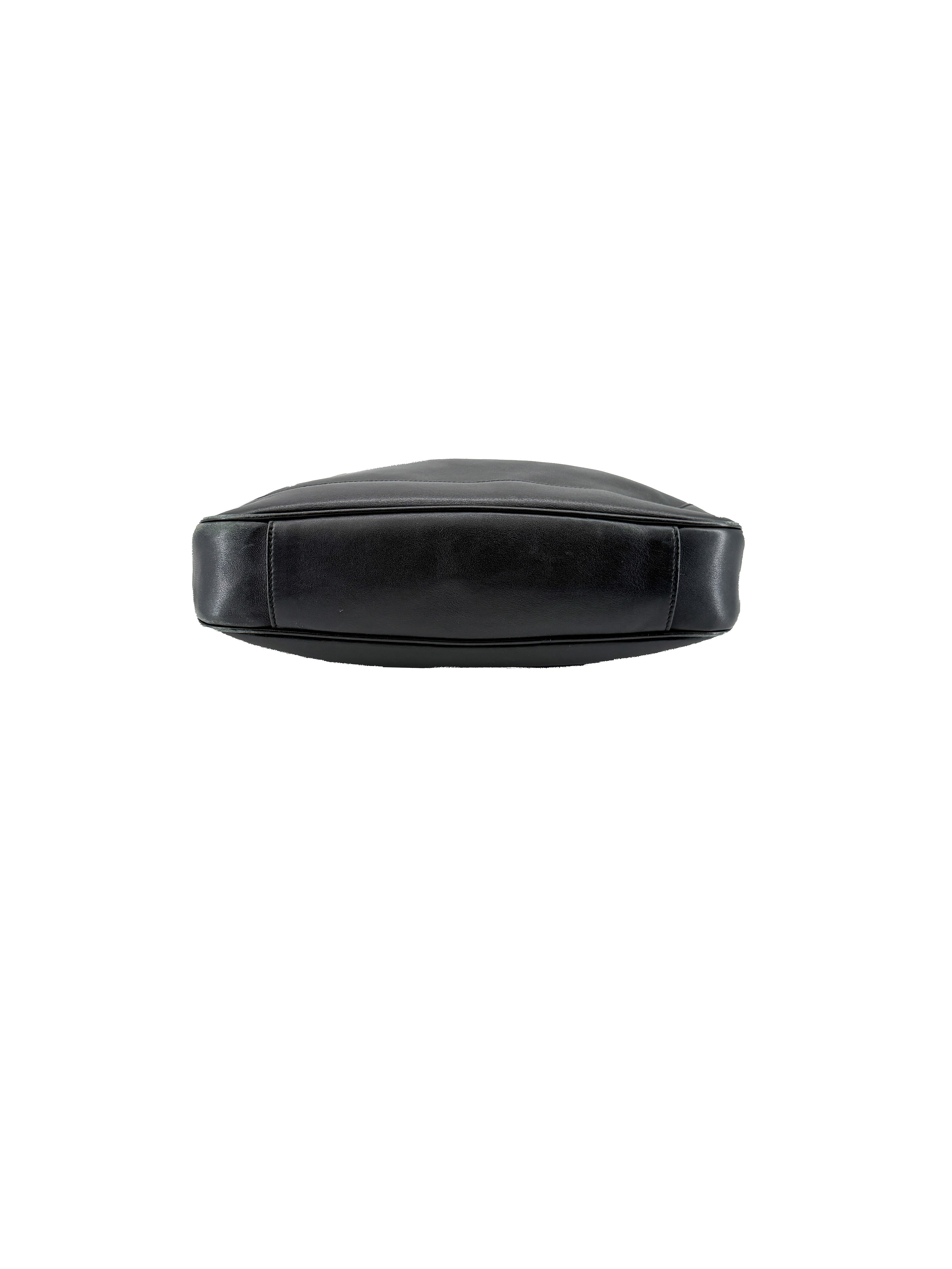 Gucci black leather bamboo handle bag 14095001553