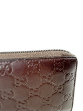 Gucci dark brown Guccissima zip around wallet  307987-525040