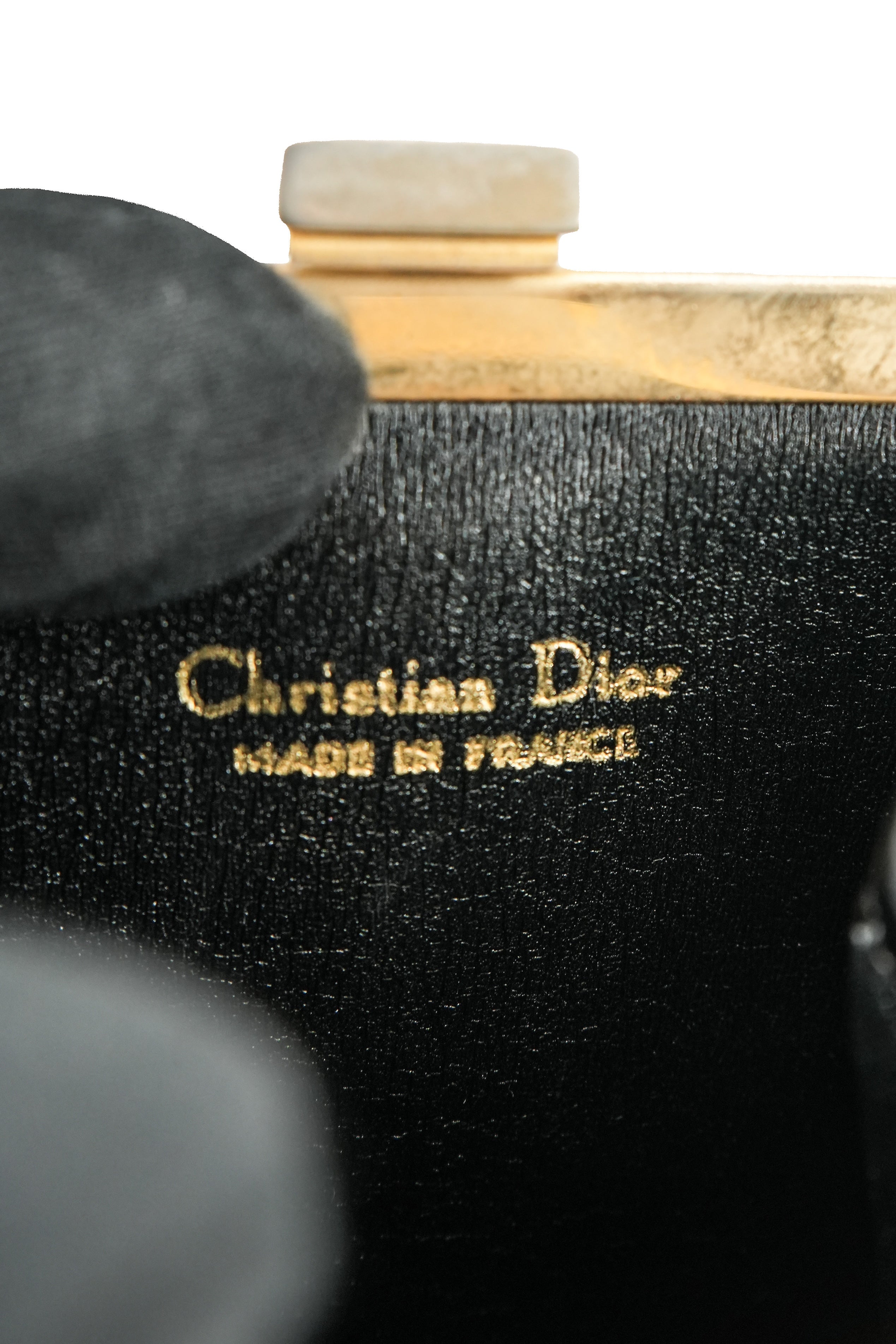 Christian Dior black vintage kisslock pouch