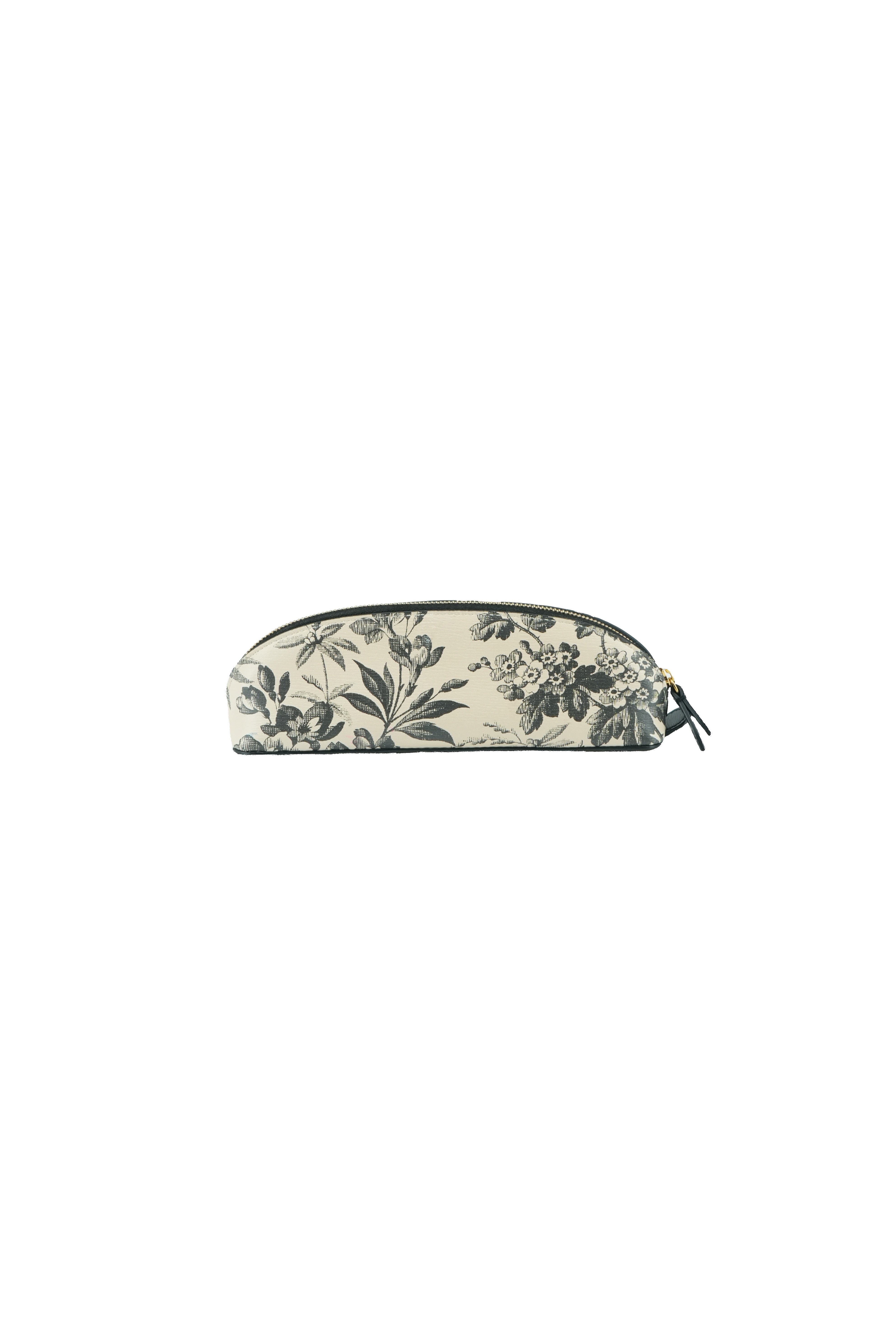 Gucci cream black floral zip pouch 662130 534563