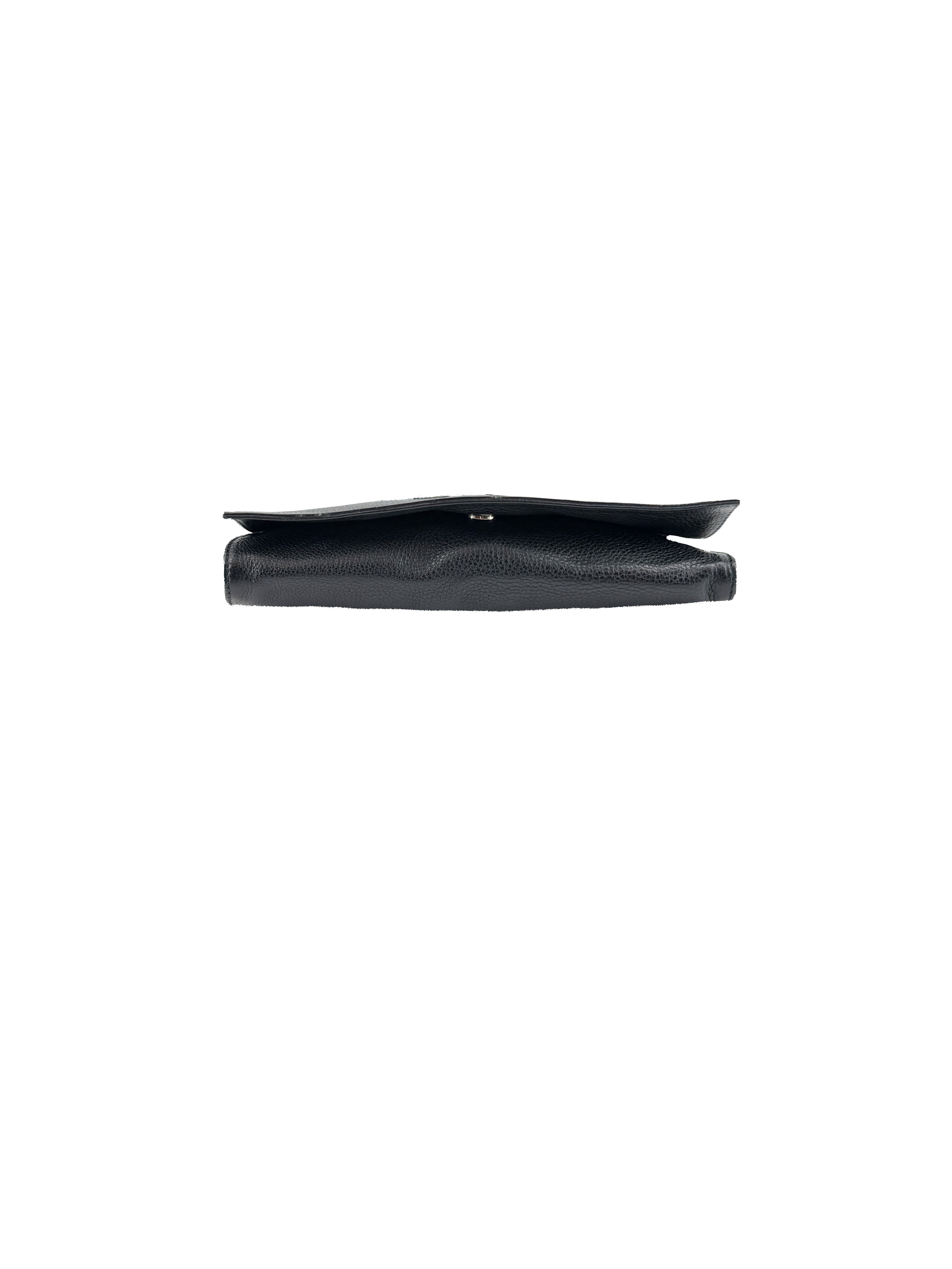 Gucci black leather soho disco clutch 336753 486628