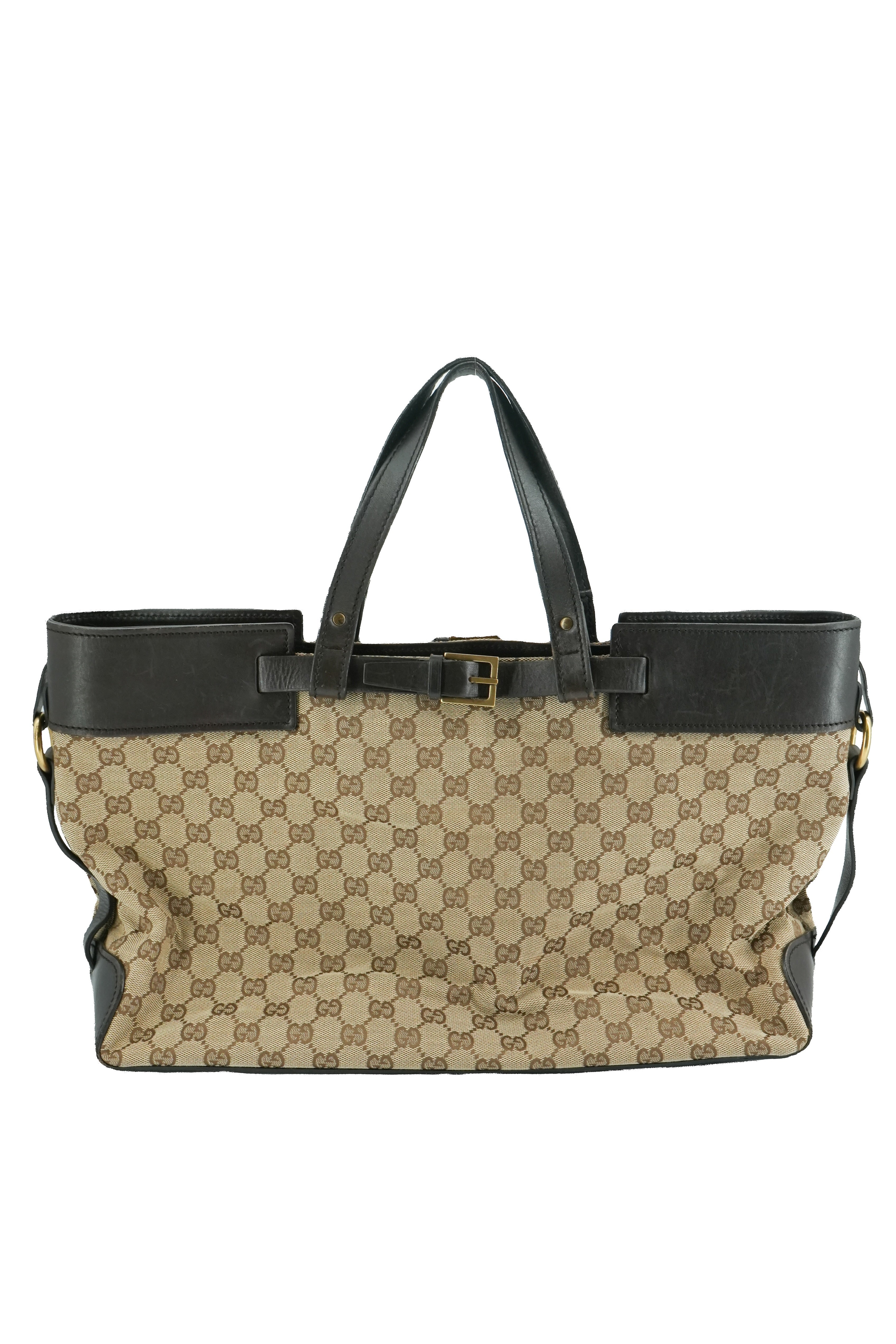 Gucci brown GG belt tote 214397